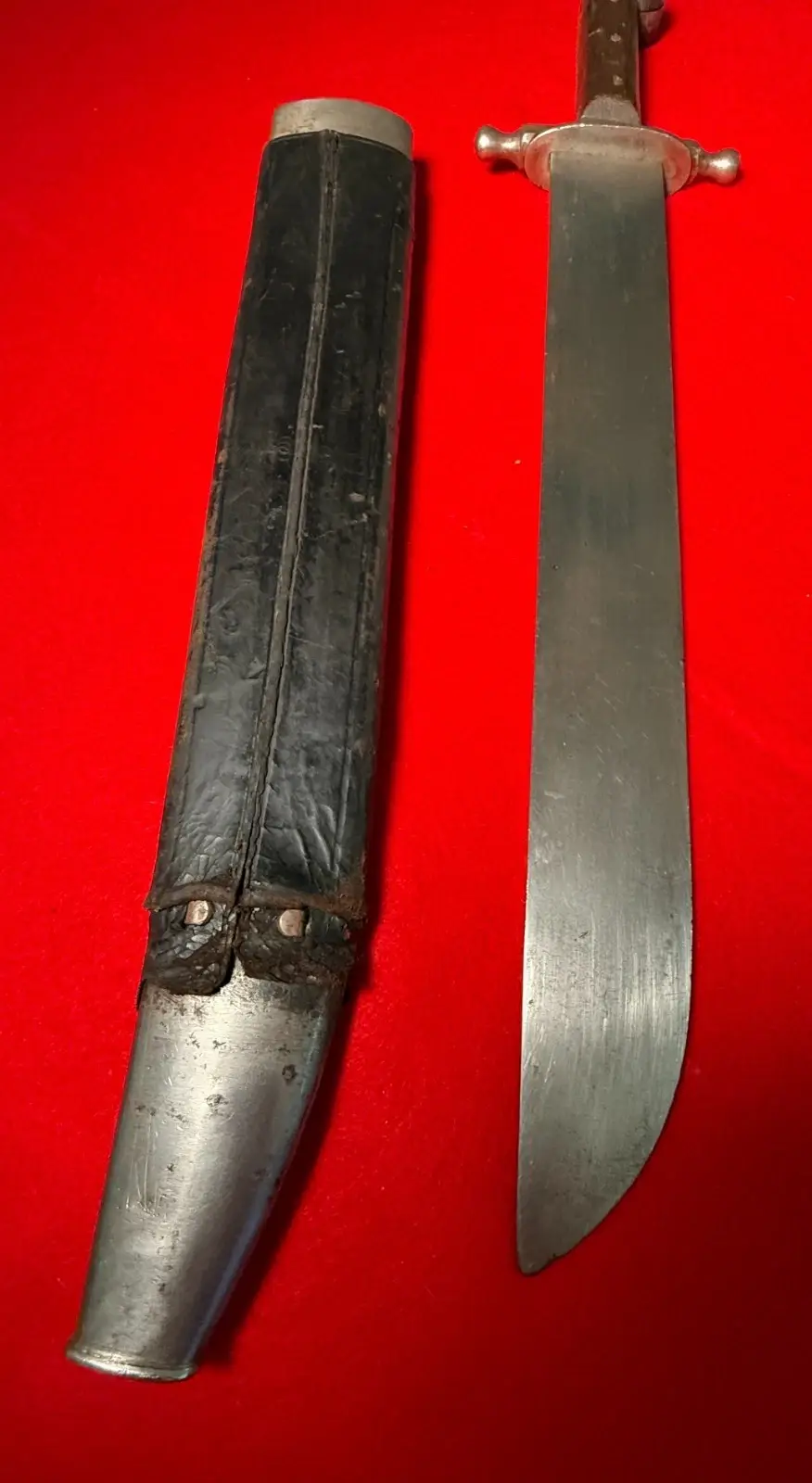 Original Antique Austrian WW1 Short Sword Large Knife with Scabbard - 5