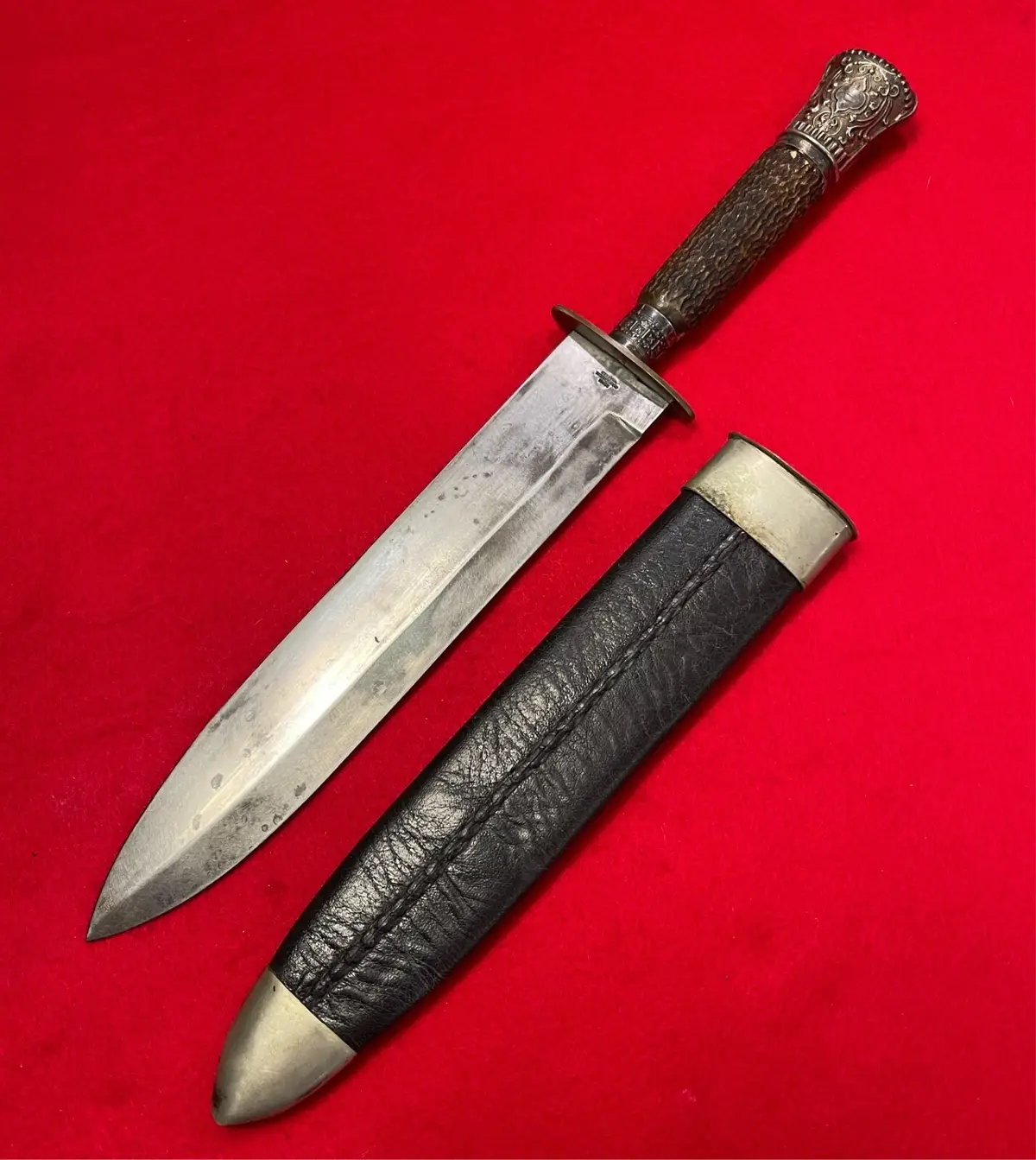 RARE Combat Knife & Scabbard by HB & H NORFOLK SHEFFIELD - 3