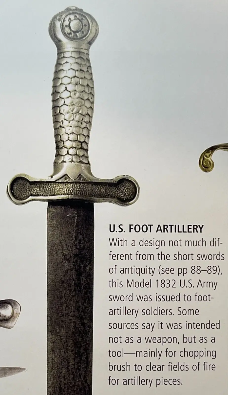 Antique U.S. M 1832 Foot Artillery Short Sword - 12