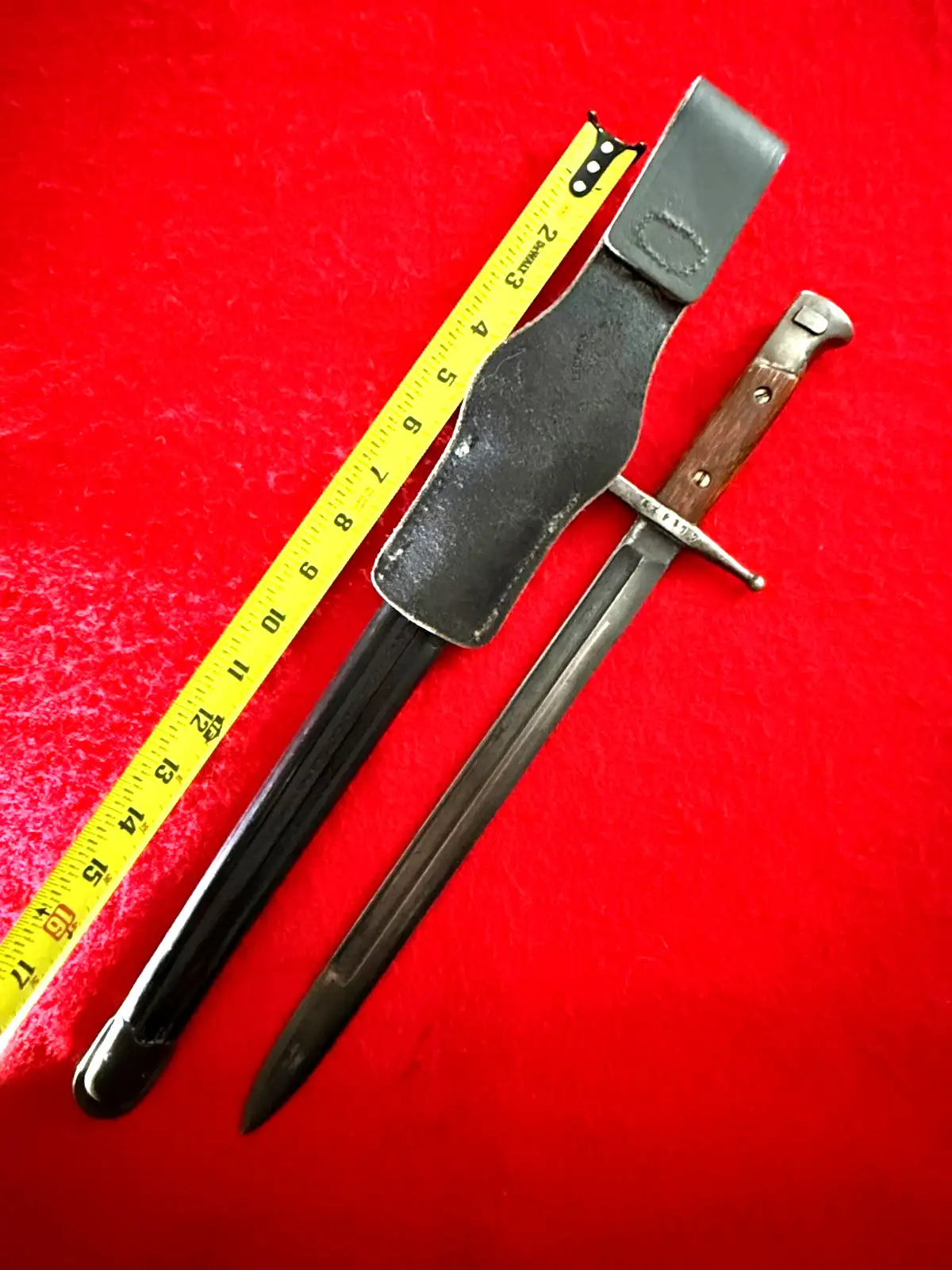 Italian WWII M1891 Carcano Bayonet with Frog alternate view