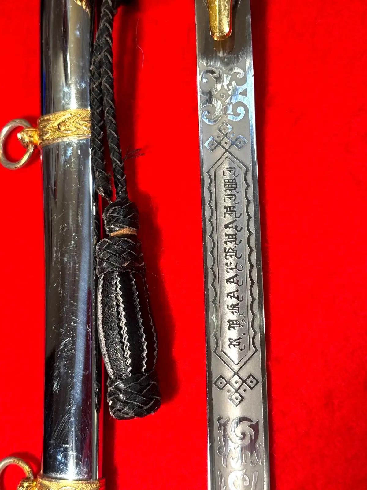 USMC Mid-20th Century Officer Sword with Knot - View 7