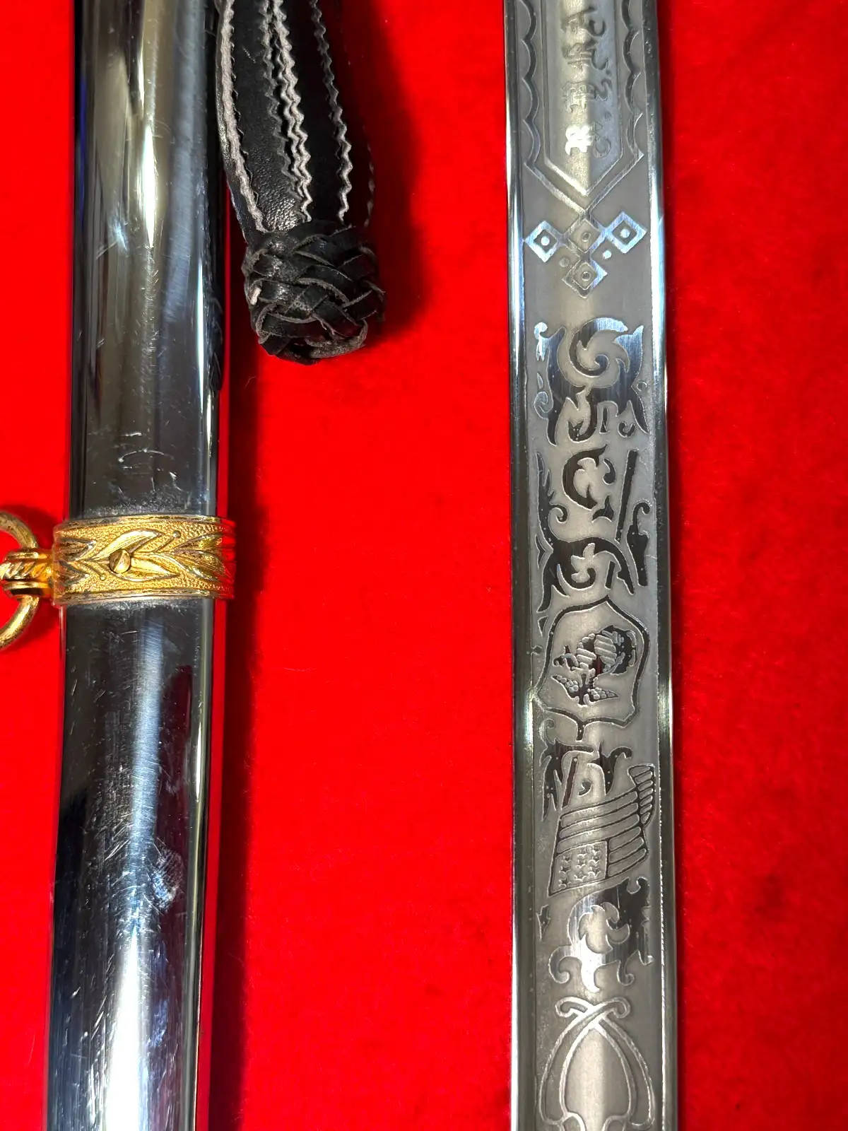 USMC Mid-20th Century Officer Sword with Knot - View 8