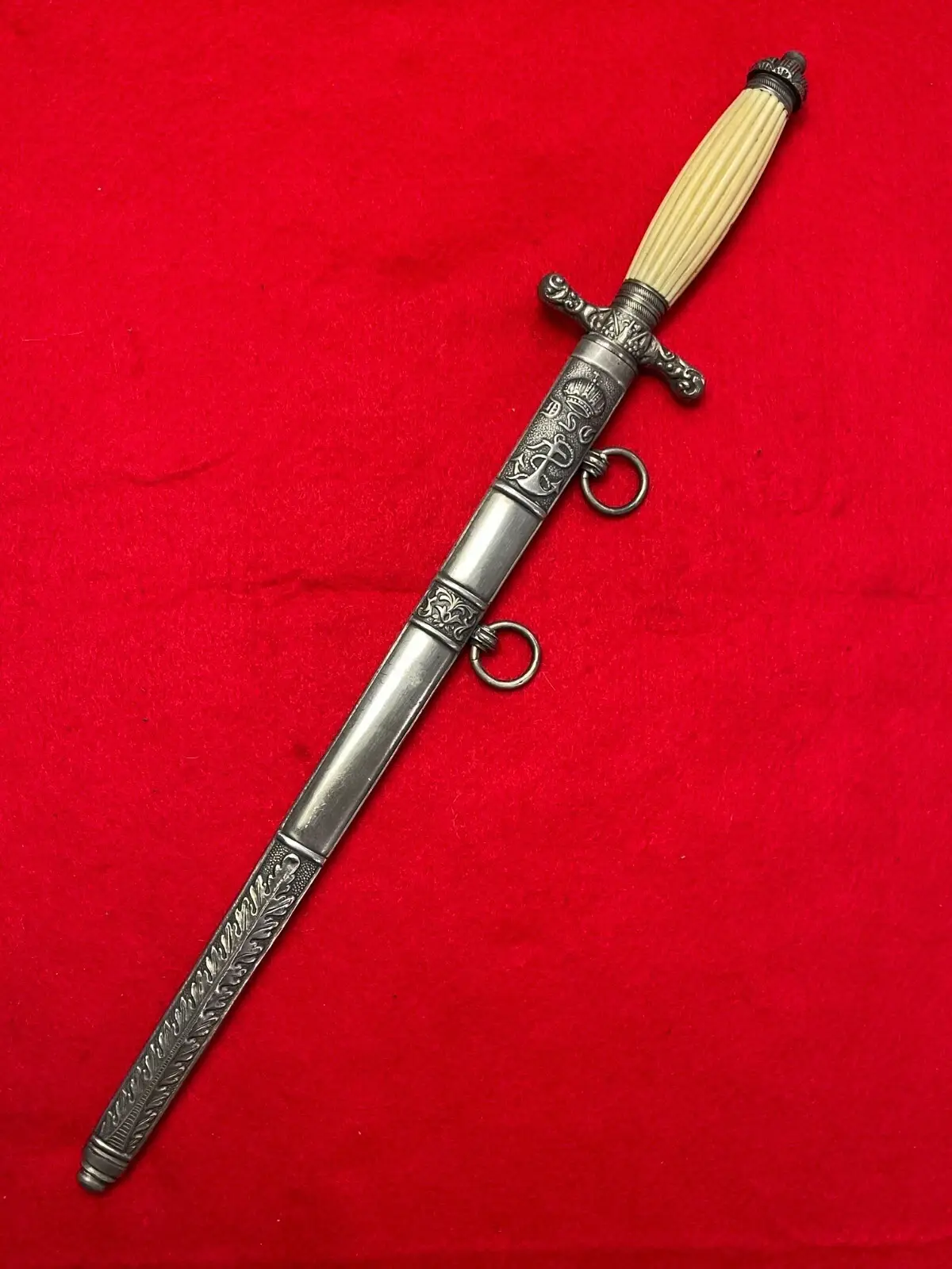 Antique Austria WW1 Navy Officer's Engraved Dagger - 1