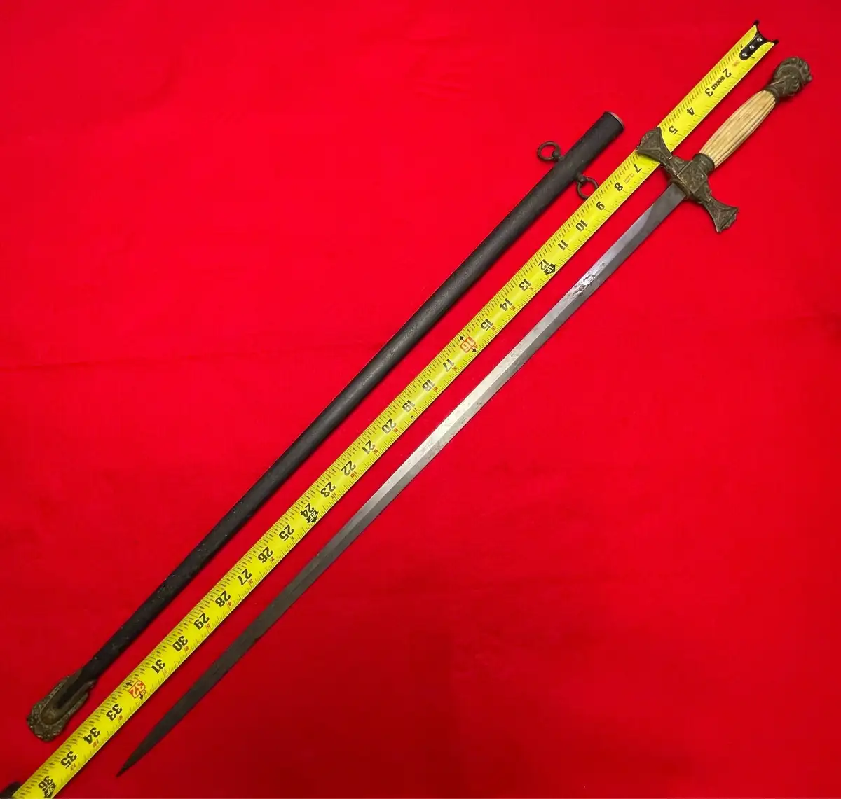 US 19th Century Masonic Knight Head Sword - View 3