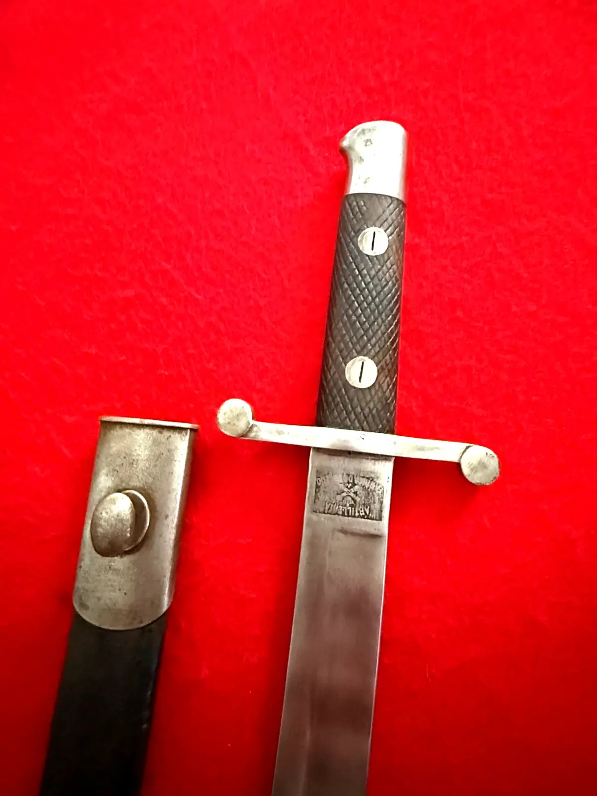 RARE Original Antique WW1 M1873 Spanish Short Artillery Sword - 8