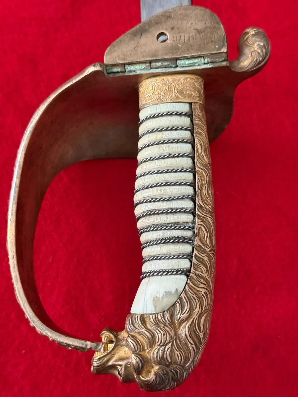 German WWI Damascus Navy Lion Head Sword - View 19
