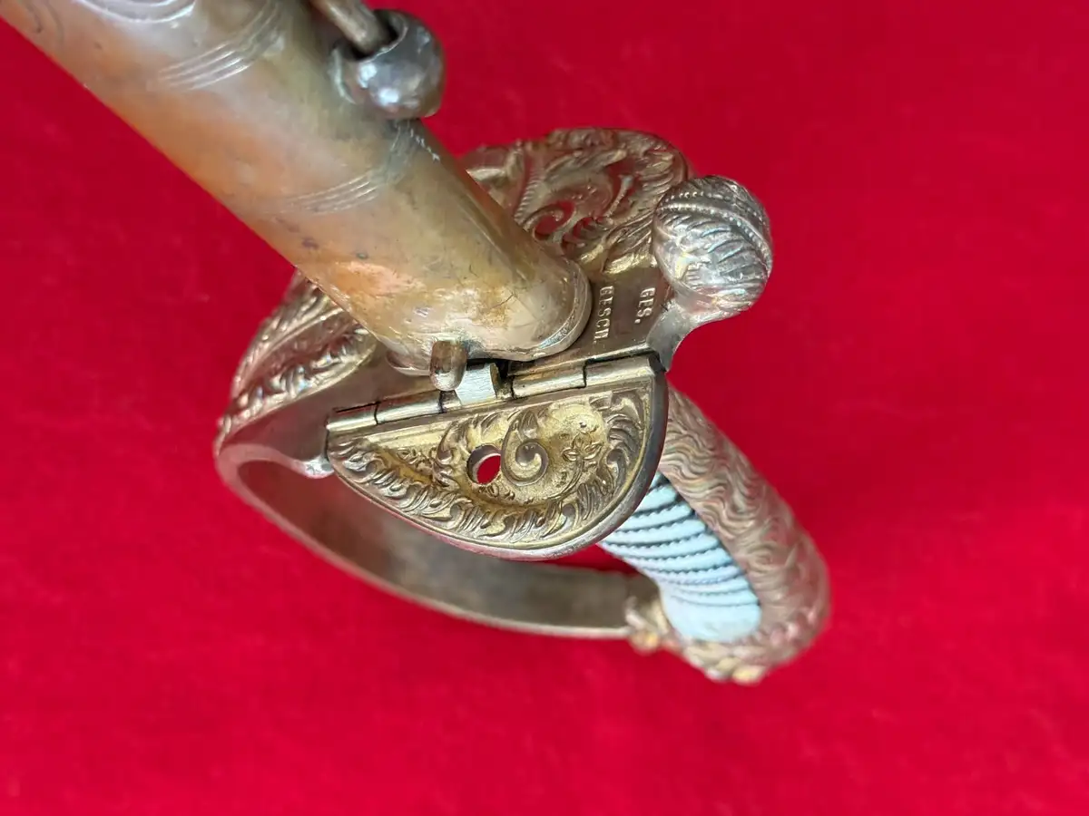 German WWI Damascus Navy Lion Head Sword - View 21