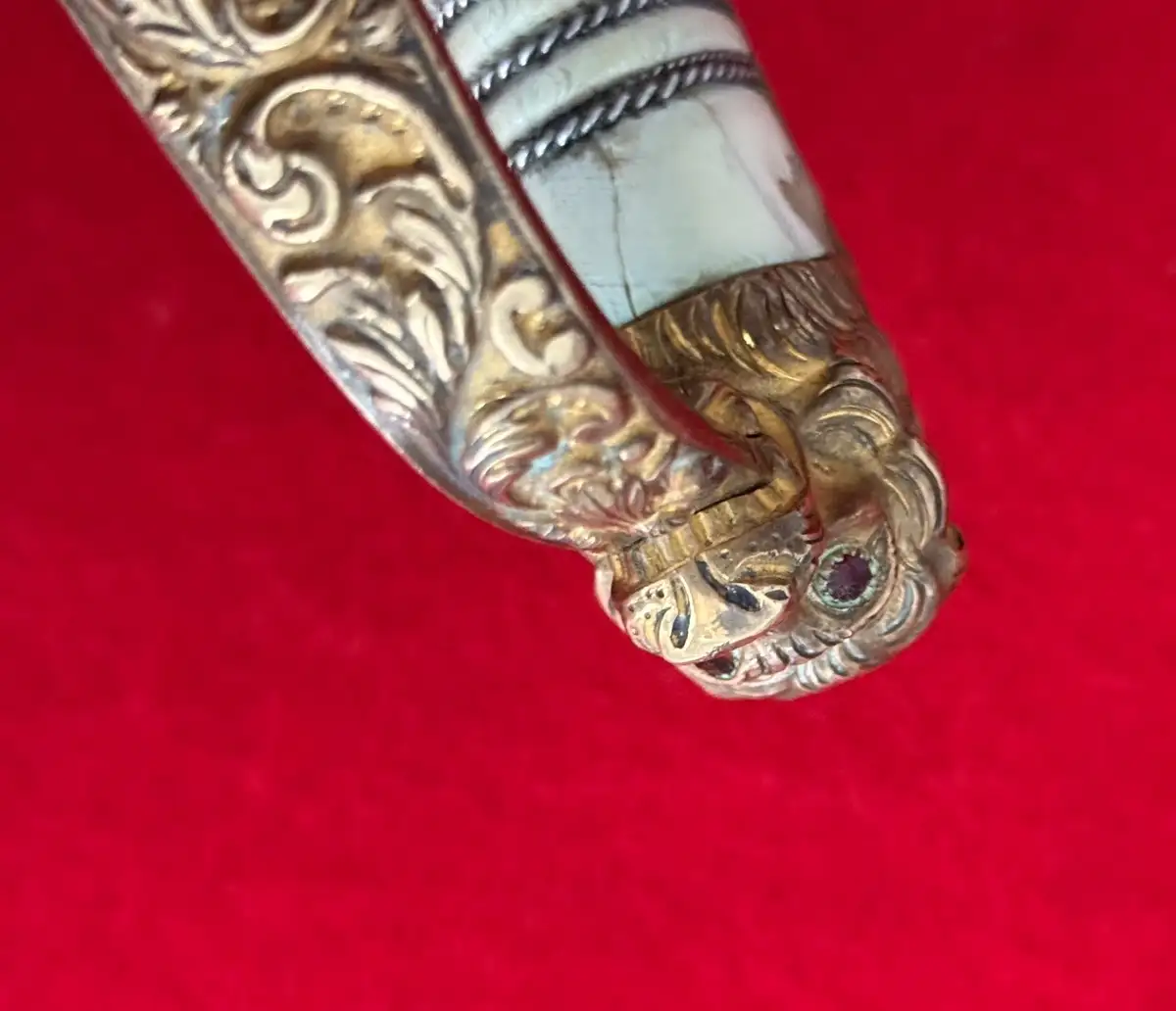 German WWI Damascus Navy Lion Head Sword - View 22