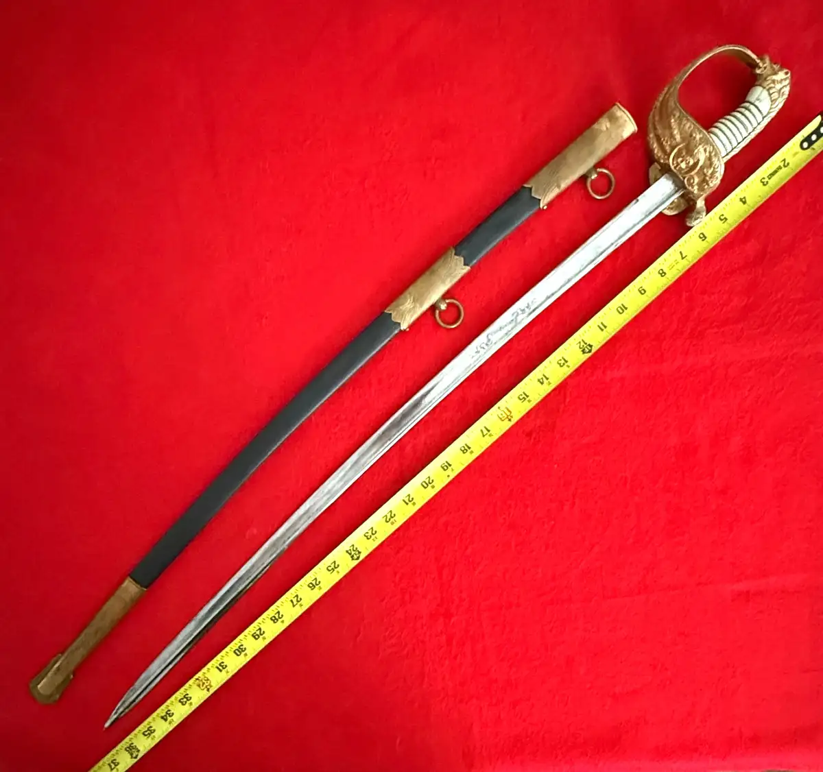 German WWI Damascus Navy Lion Head Sword - View 5