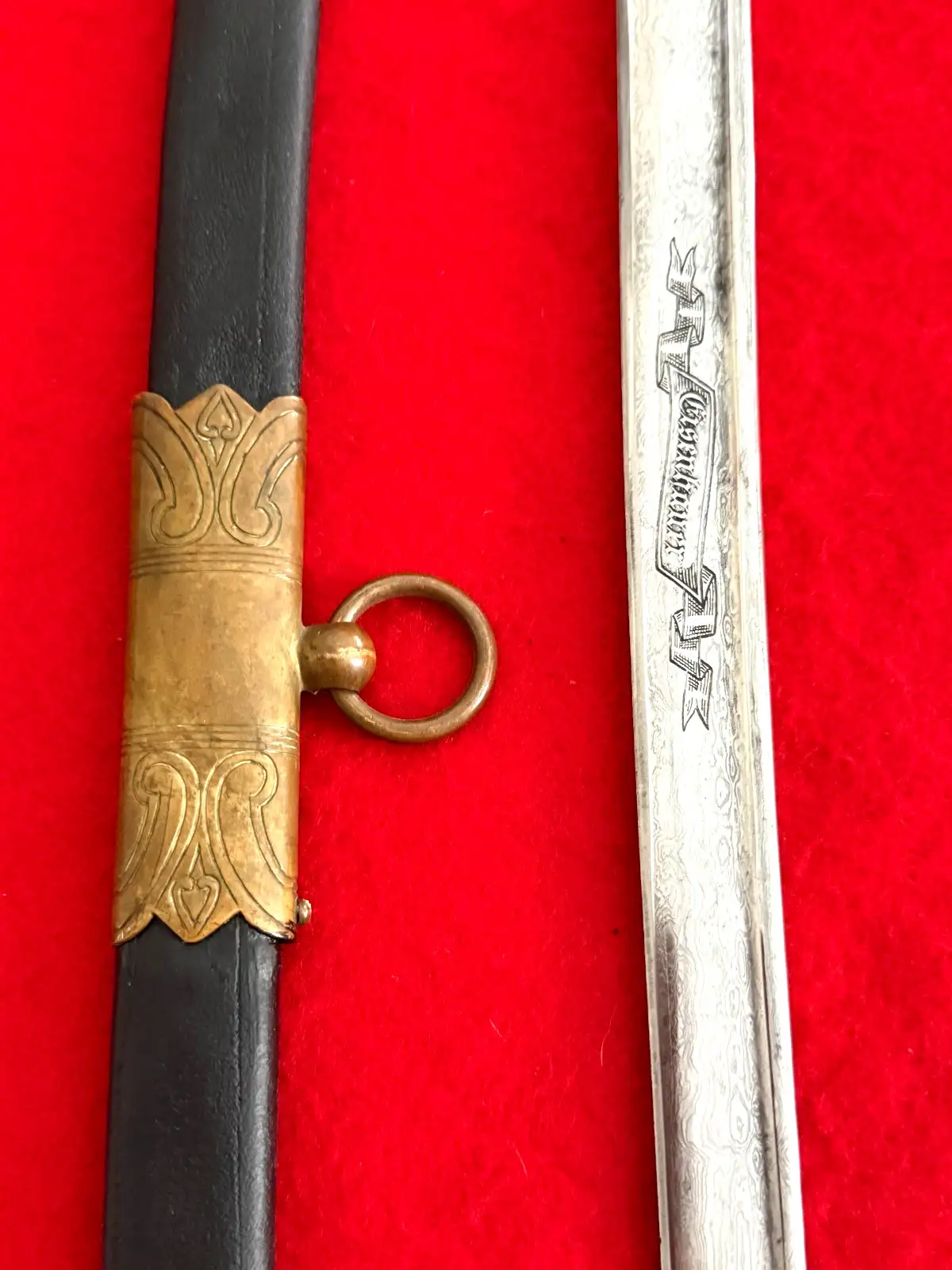 German WWI Damascus Navy Lion Head Sword - View 8