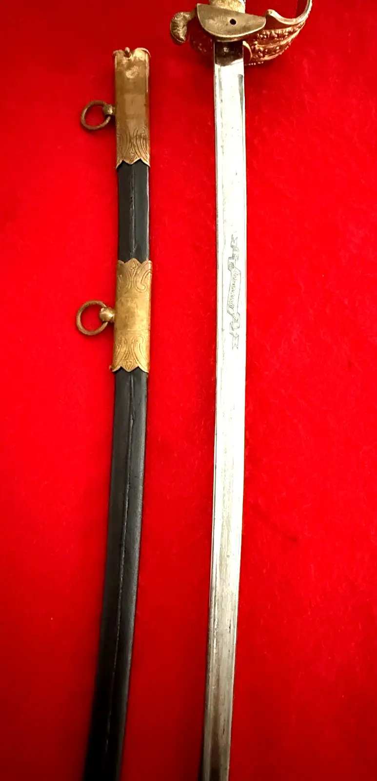 German WWI Damascus Navy Lion Head Sword - View 9
