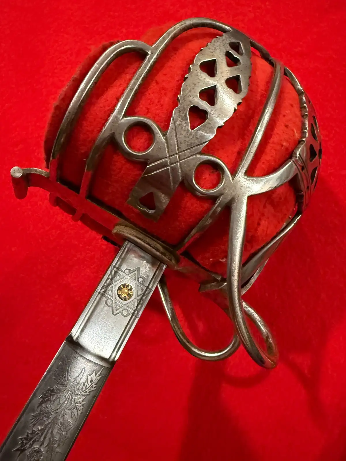 Scottish Edwardian Basket Hilt Officer Sword - View 10