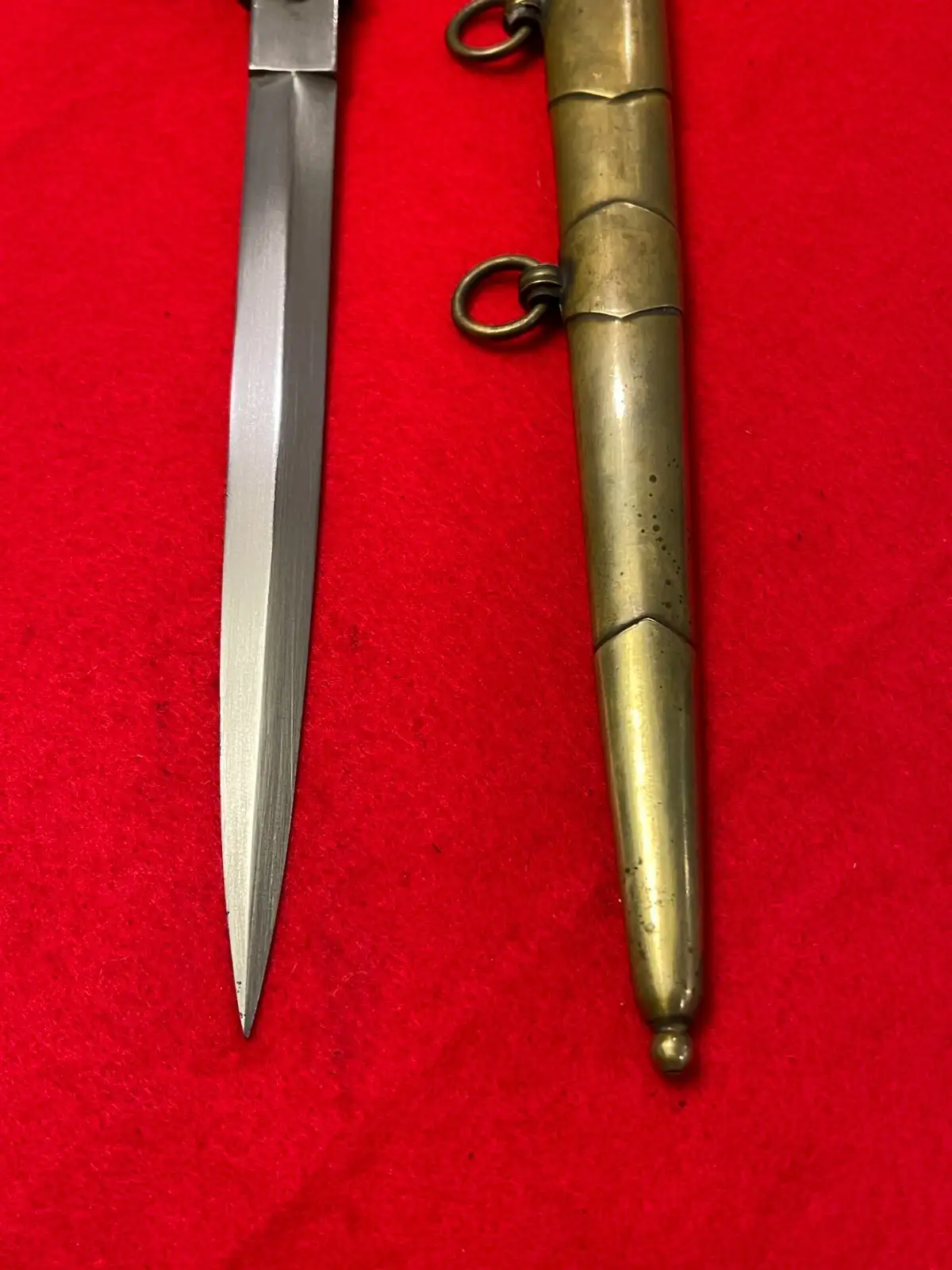 Hungarian Post-WW2 Officer's Dagger Brass Scabbard - View 4