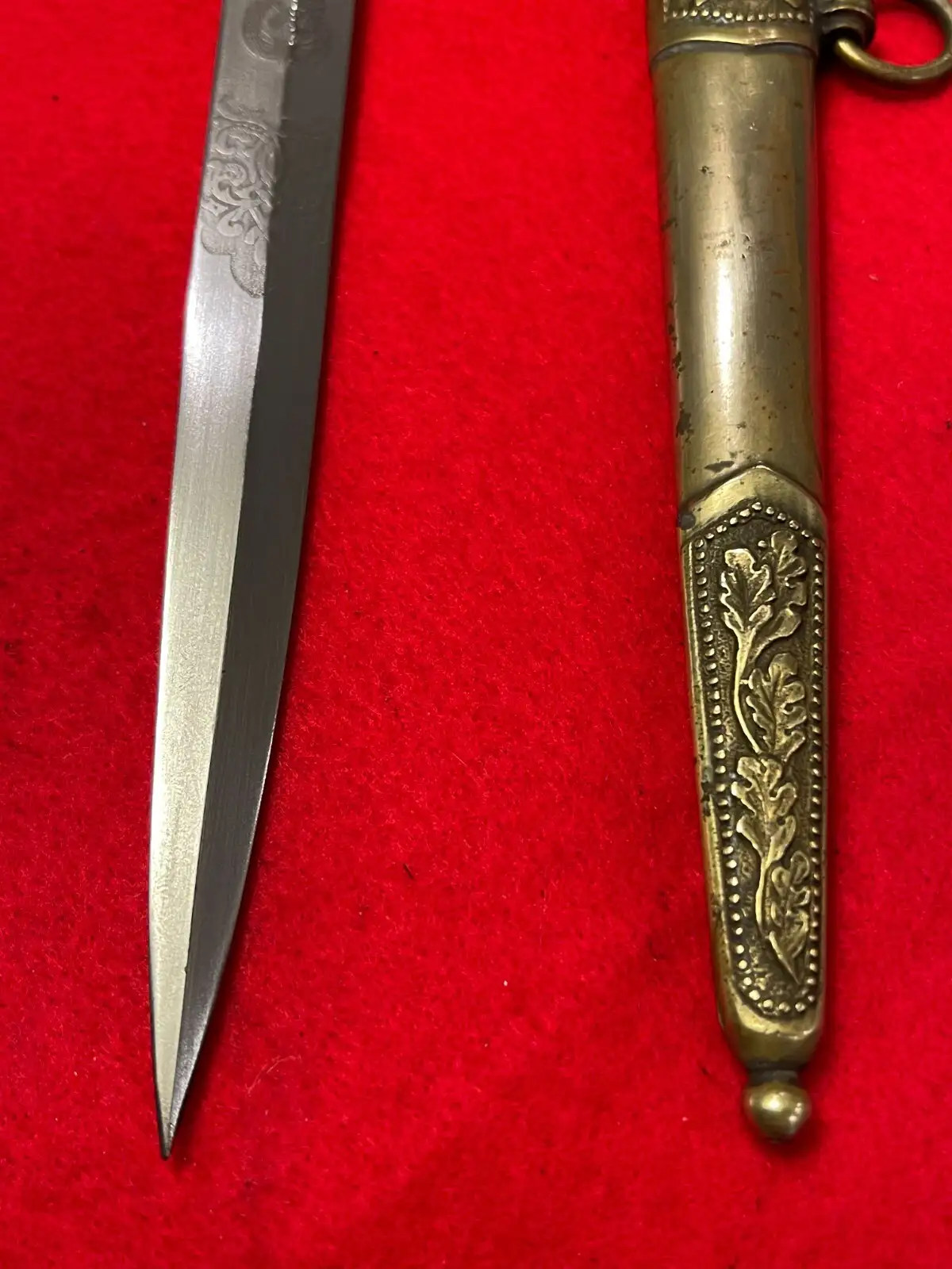 Hungarian Post-WW2 Officer's Dagger Brass Scabbard - View 5