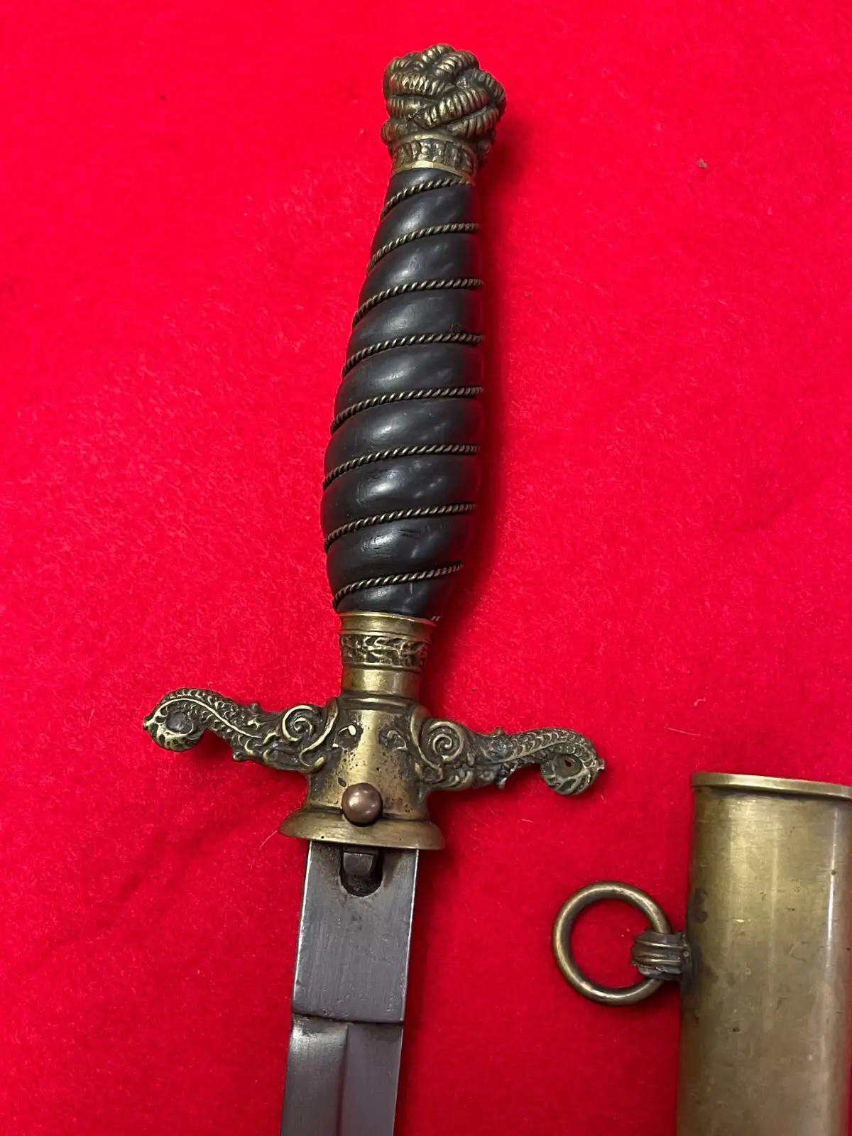 Hungarian Post-WW2 Officer's Dagger Brass Scabbard - View 7