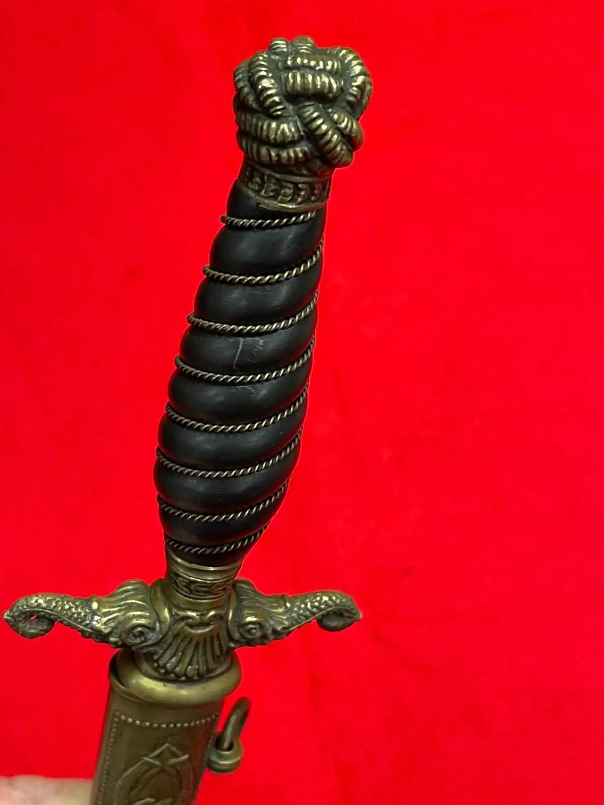 Hungarian Post-WW2 Officer's Dagger Brass Scabbard - View 9