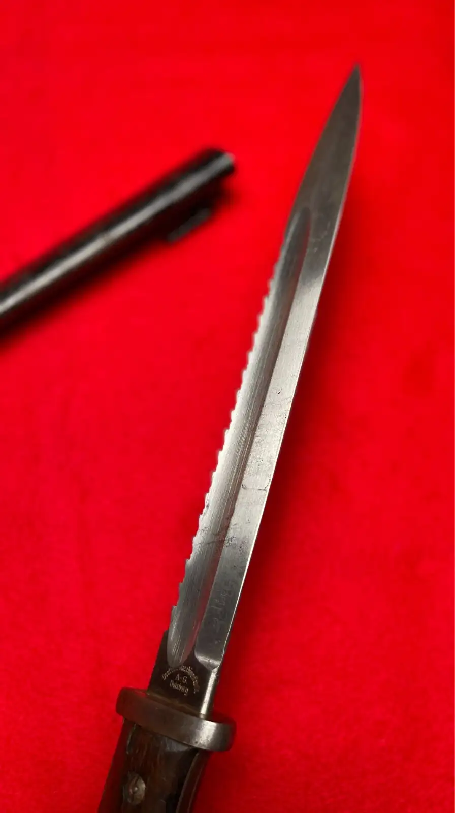 Original German WW2 K98 Sawback Bayonet alternate view
