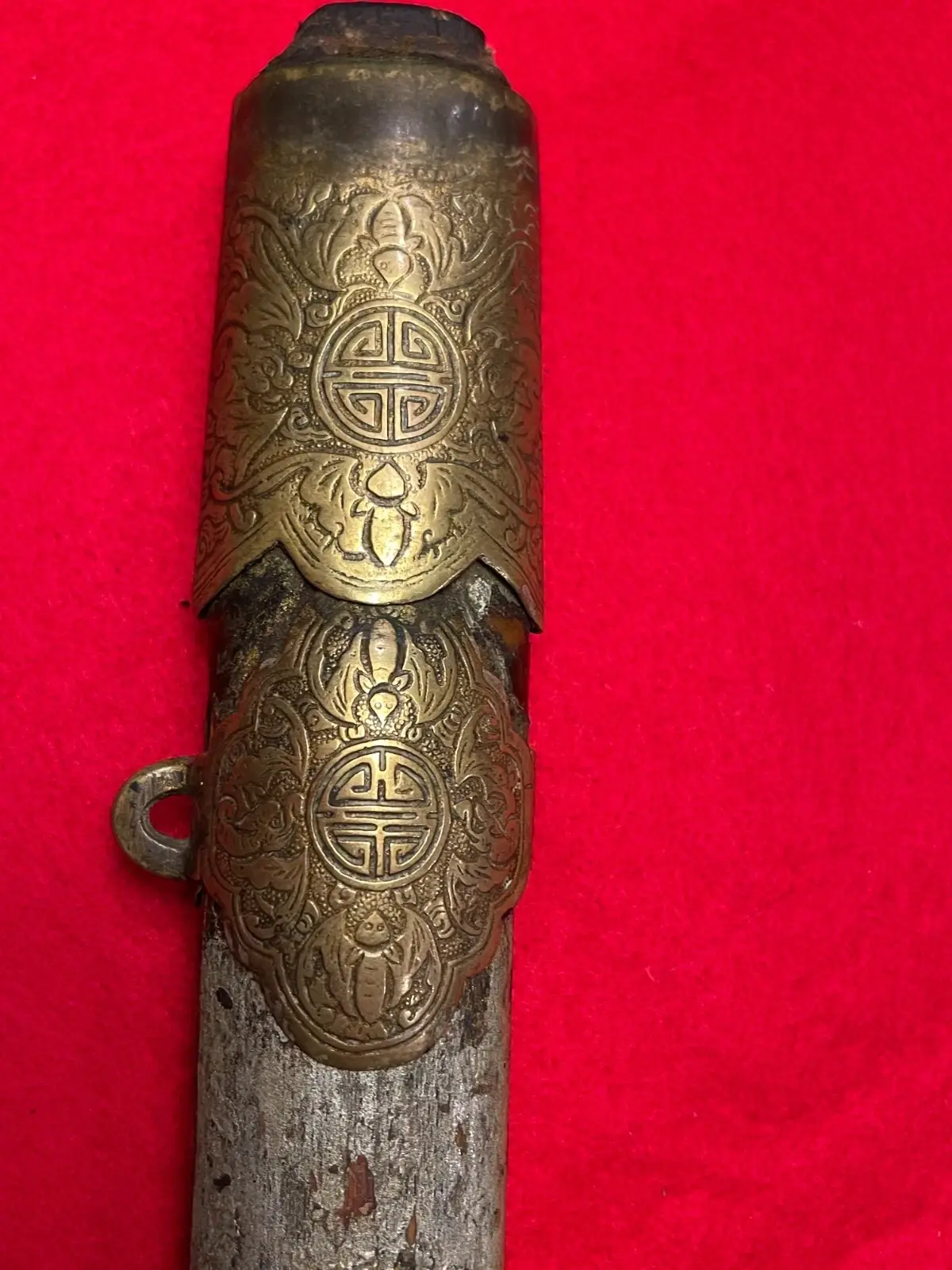 EARLY RARE PRE WW2 CHINESE DOUBLE BUTTERFLY SWORD - 13