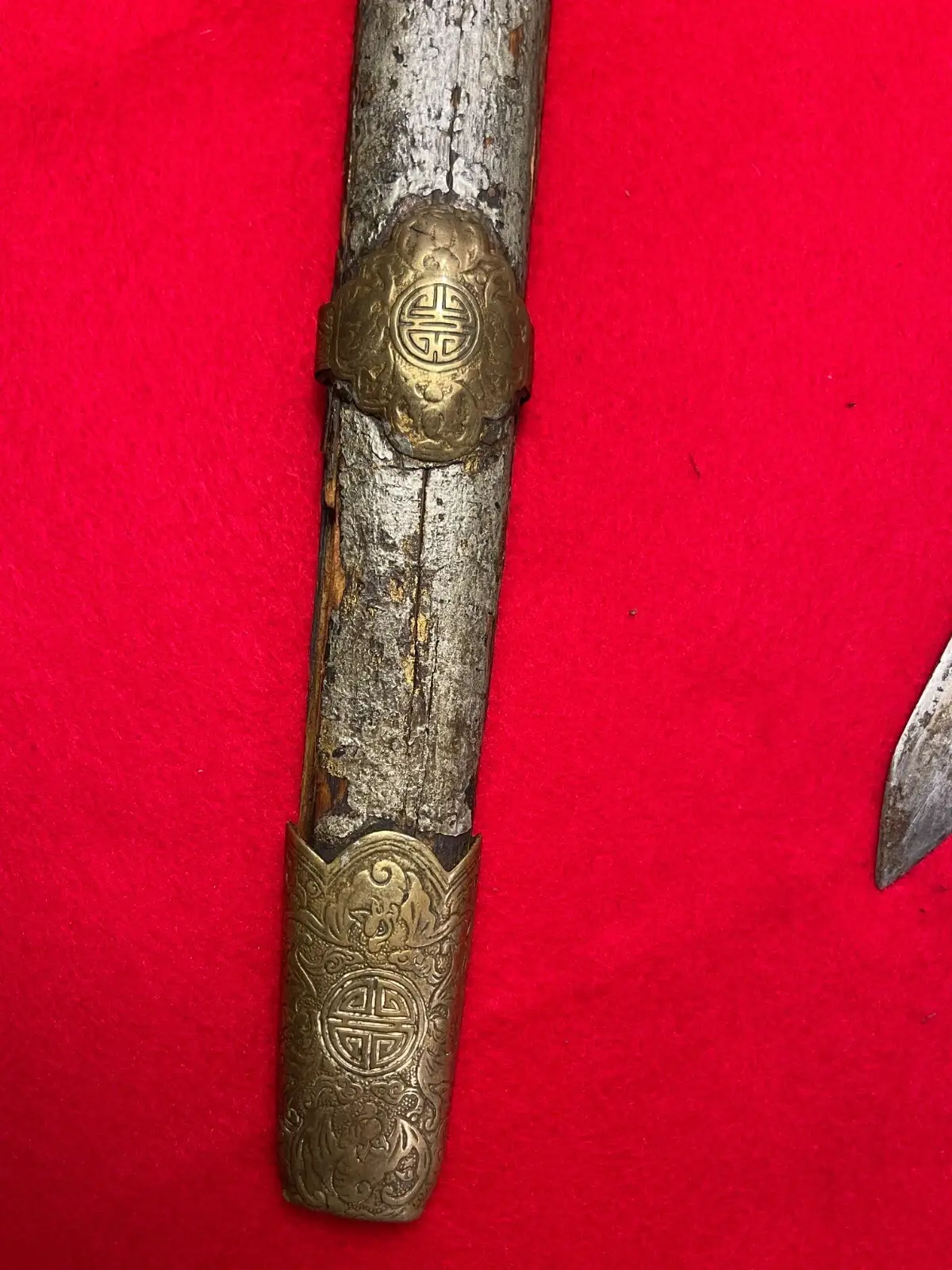 EARLY RARE PRE WW2 CHINESE DOUBLE BUTTERFLY SWORD - 15