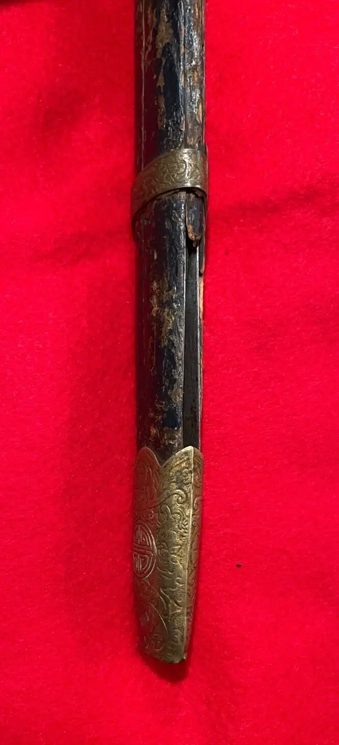 EARLY RARE PRE WW2 CHINESE DOUBLE BUTTERFLY SWORD - 6