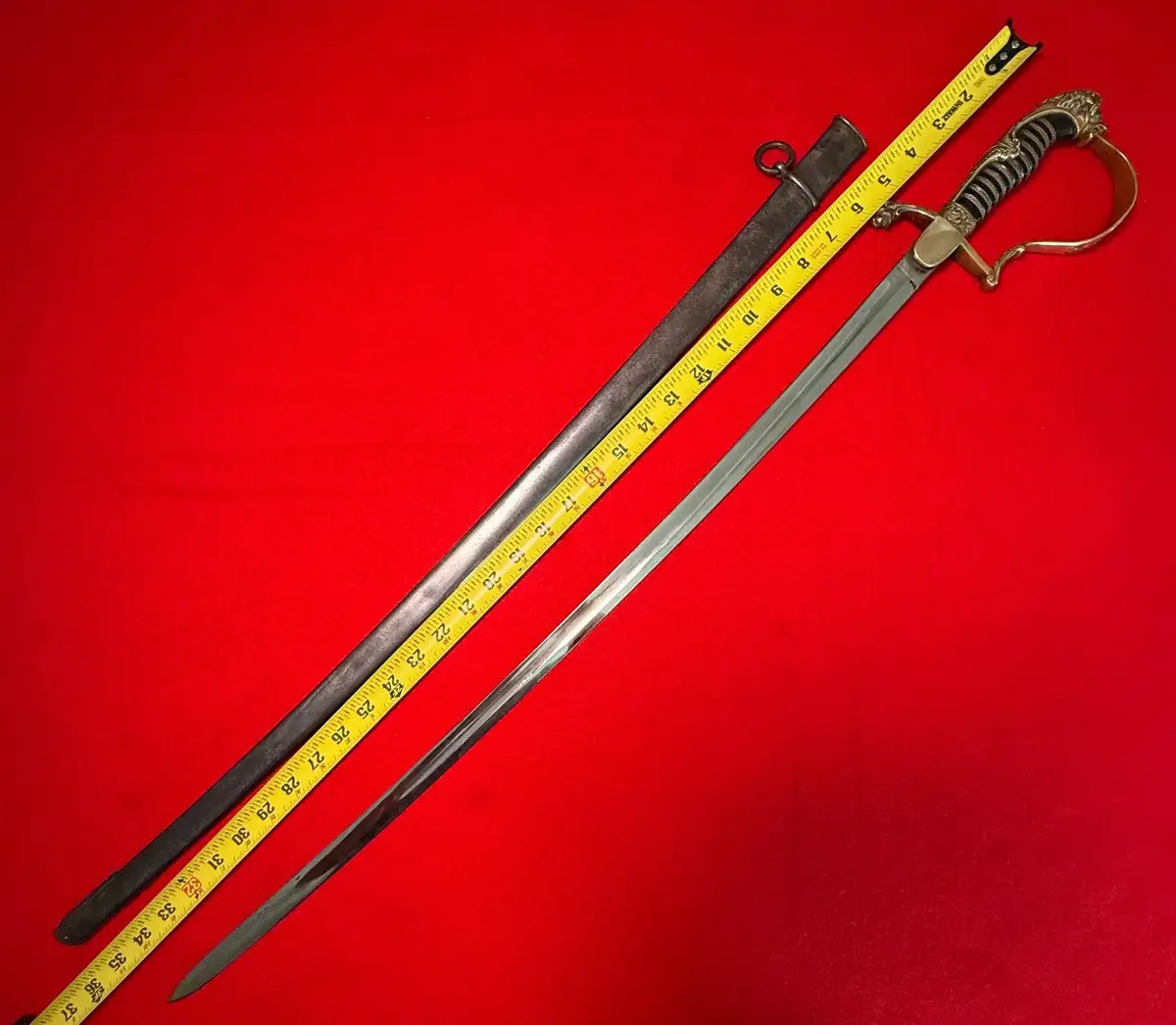 German WW1 Lion Head Officer Sword alternate view