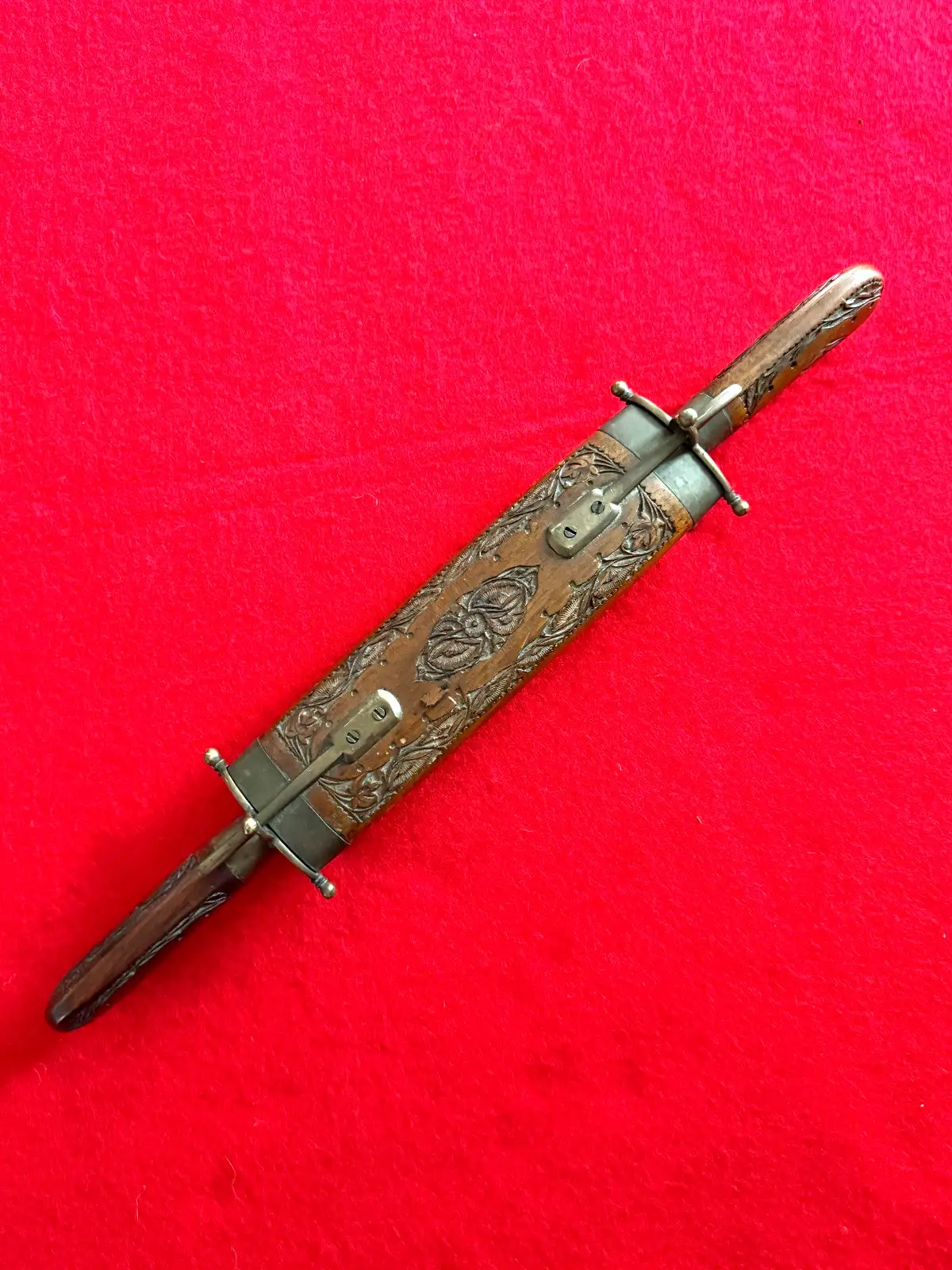 Indian 20th Century Carved Wooden Knife Fork Set alternate view