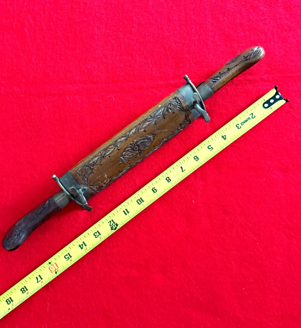 Indian 20th Century Carved Wooden Knife Fork Set - View 4