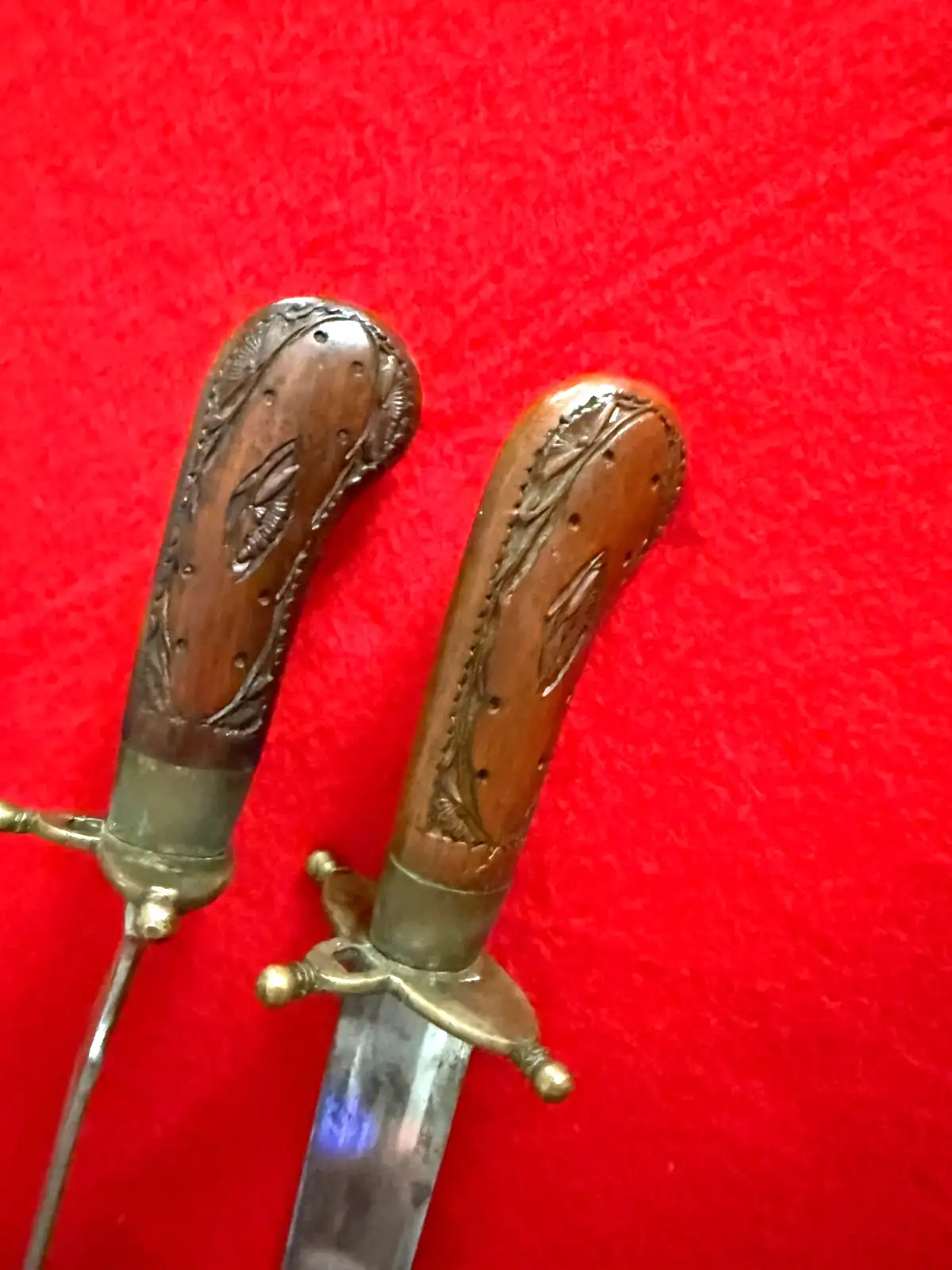 Indian 20th Century Carved Wooden Knife Fork Set - View 9