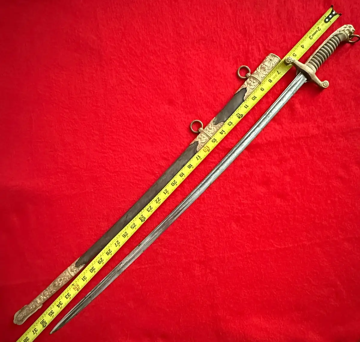 French Late 18th Century Lion Head Officer Sword - View 3