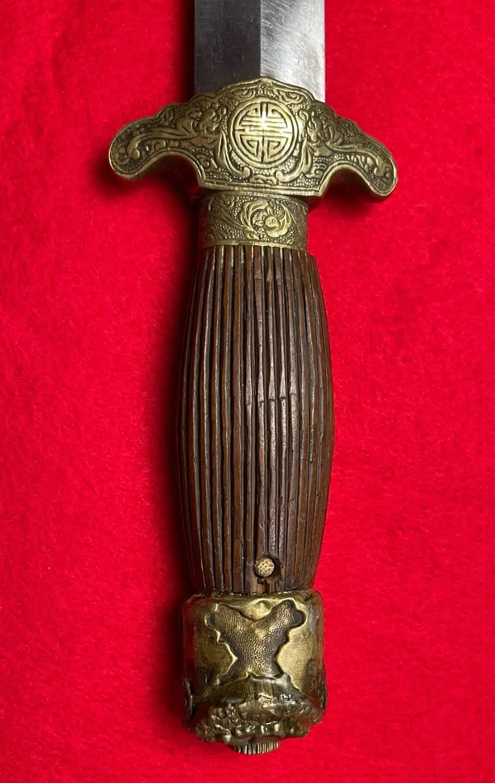 Antique Chinese China 19 Century Short Sword Large Knife - 10