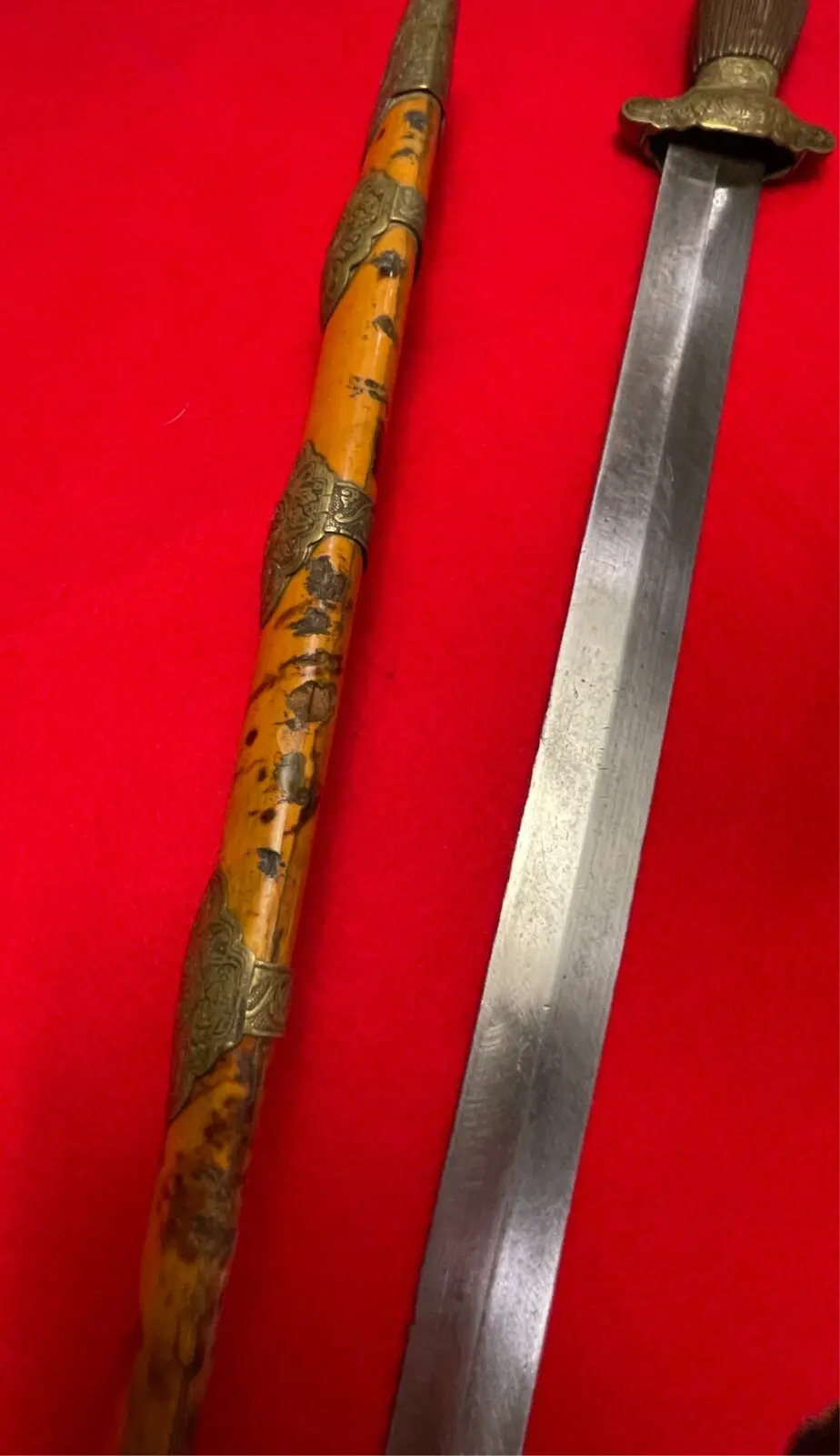 Antique Chinese China 19 Century Short Sword Large Knife - 4