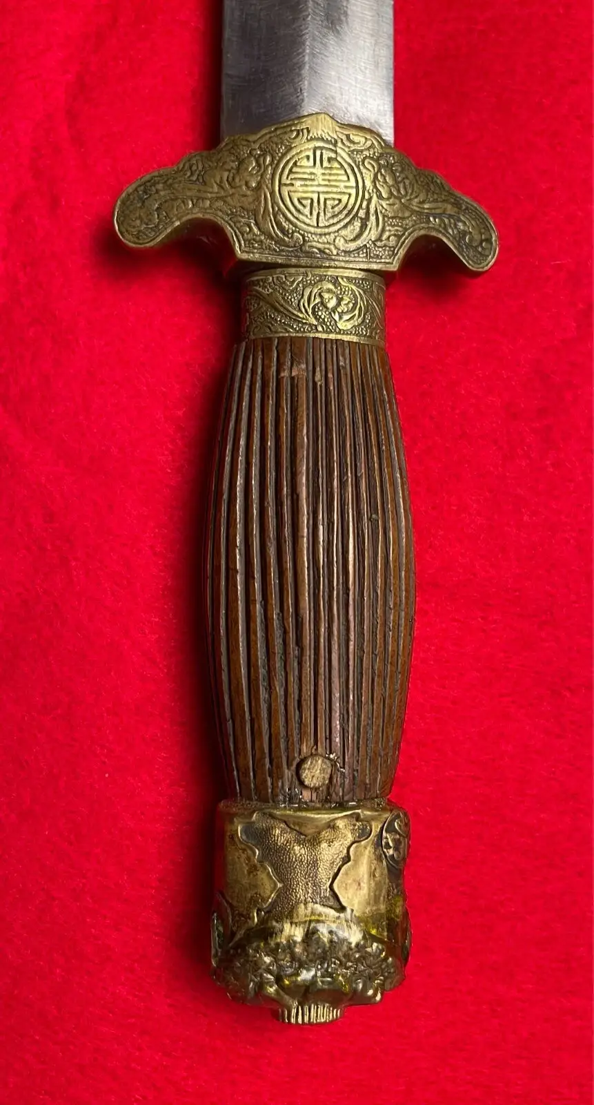 Antique Chinese China 19 Century Short Sword Large Knife - 9