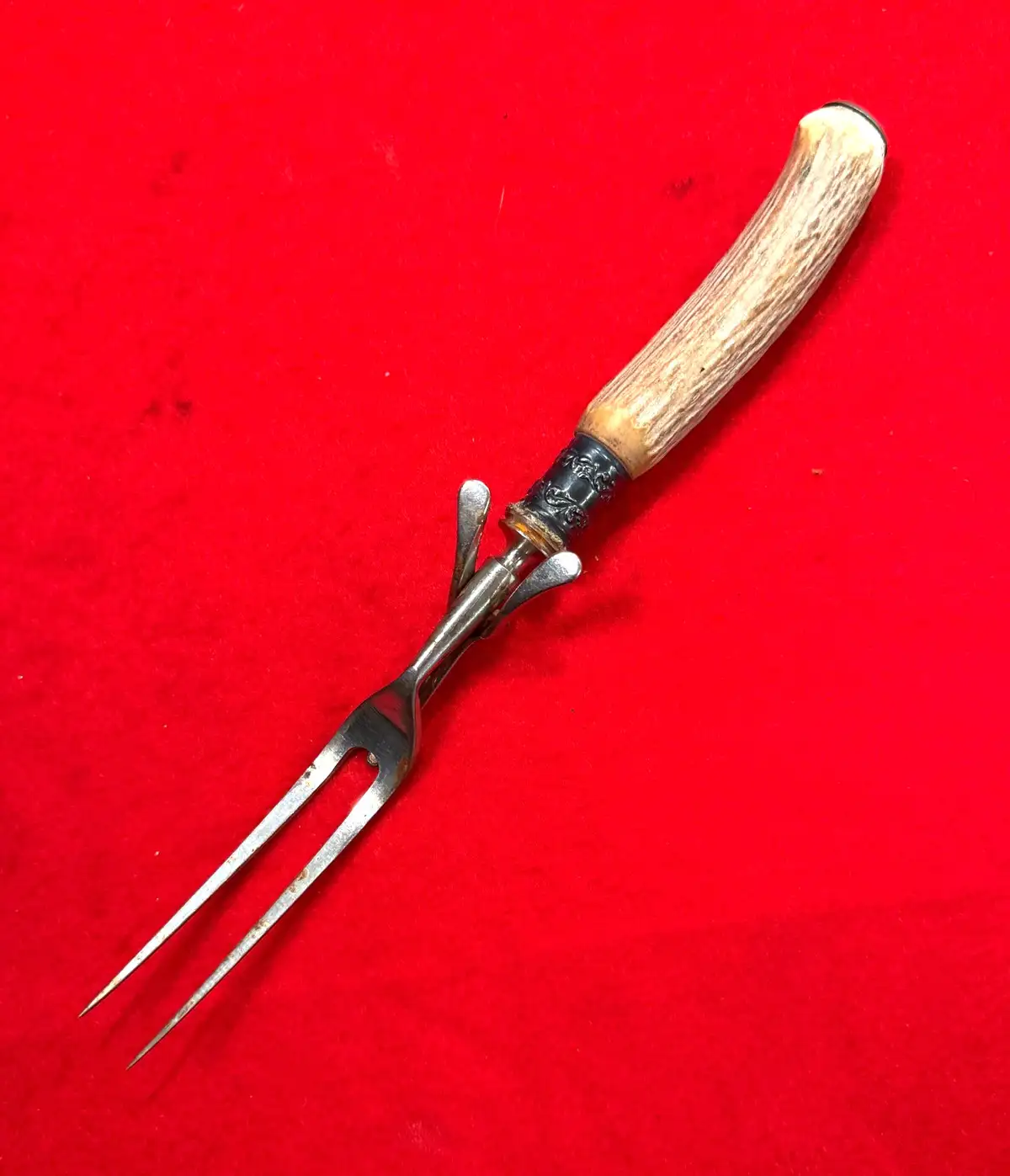 European 20th Century Stag Antler Serving Fork alternate view