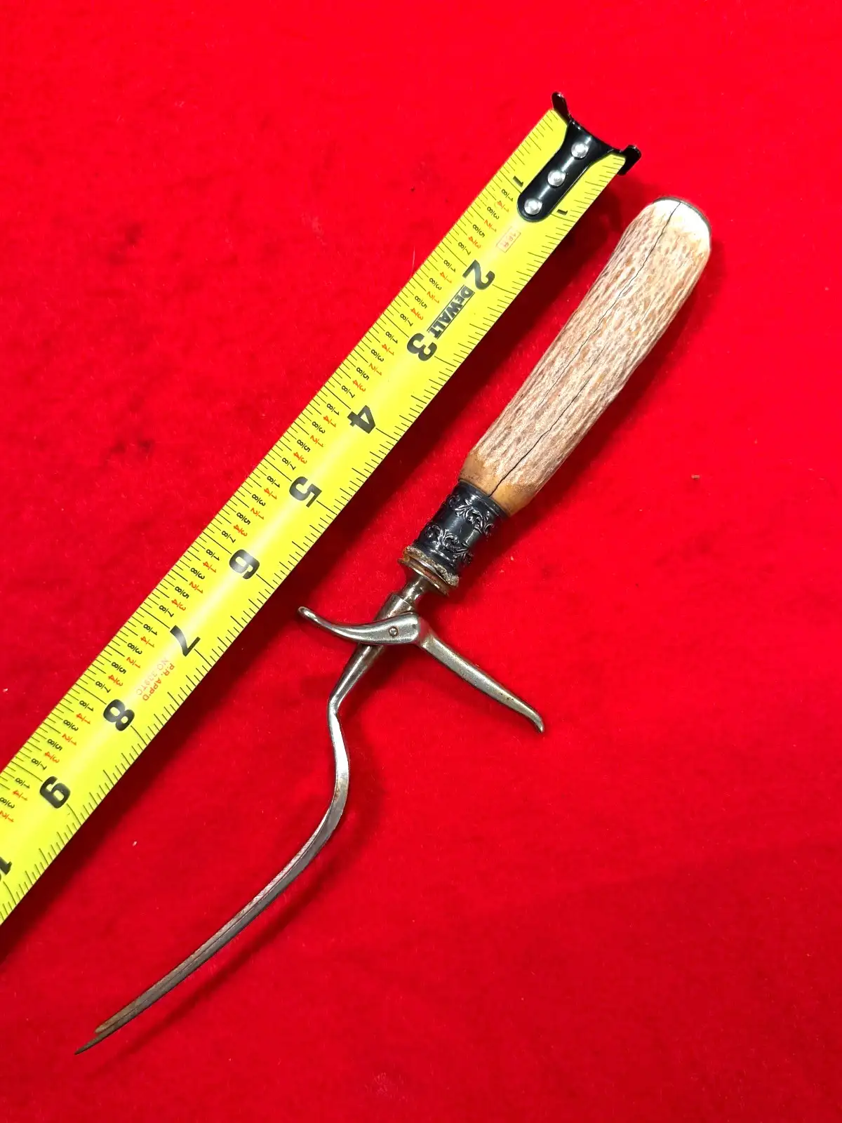 European 20th Century Stag Antler Serving Fork - View 3