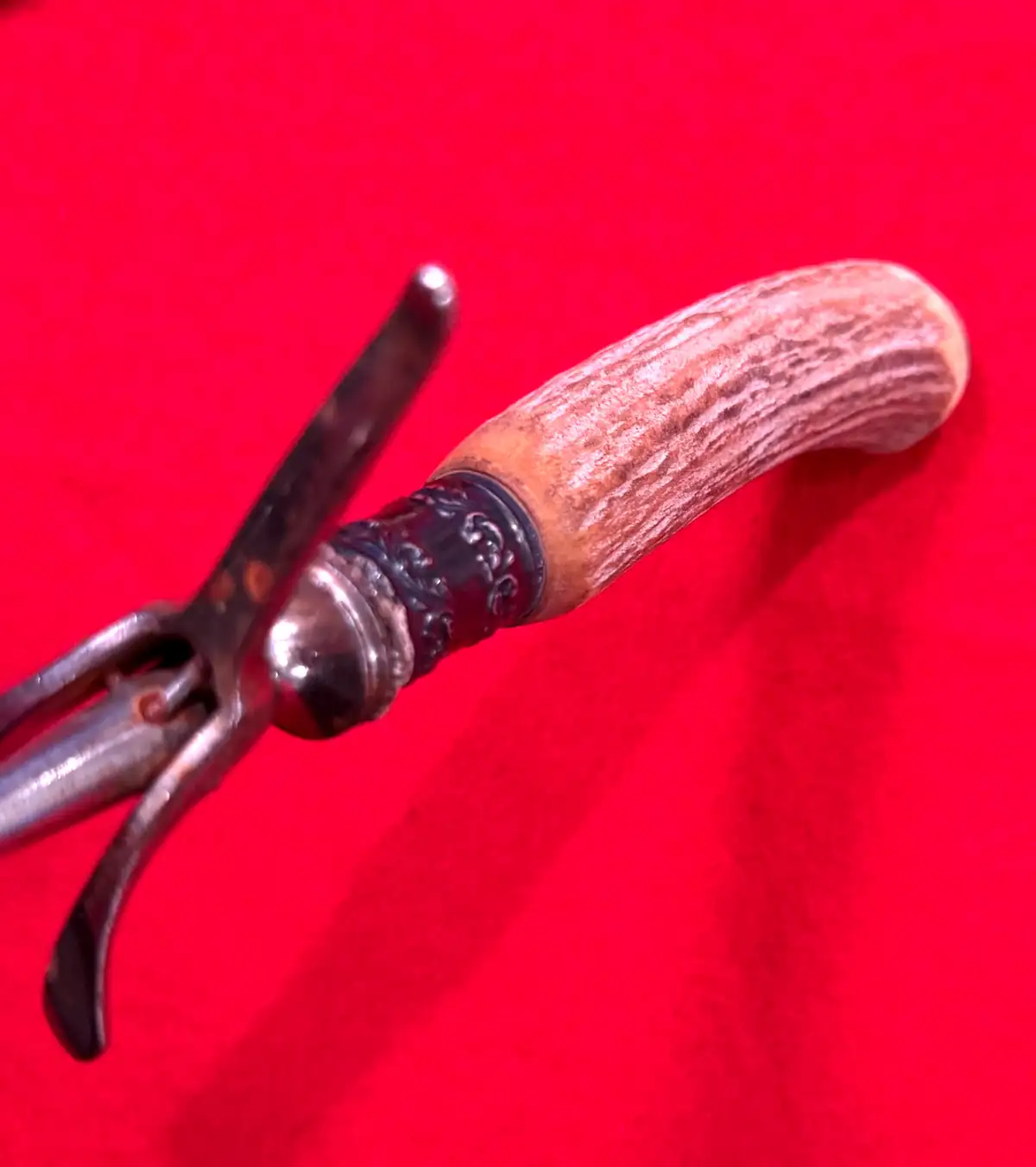 European 20th Century Stag Antler Serving Fork - View 6