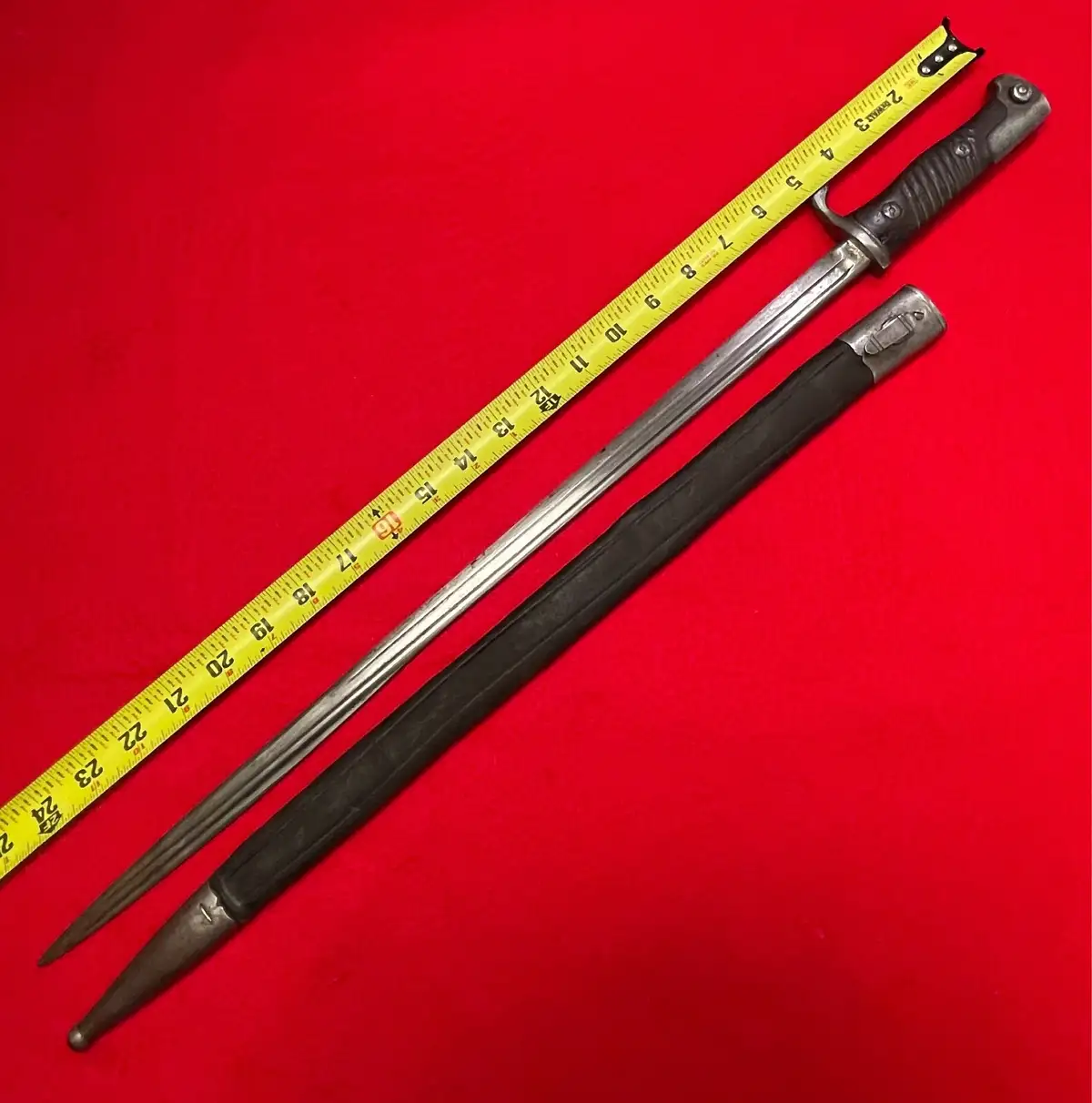 Original German WW1 S98 Bayonet with Erfurt Markings alternate view