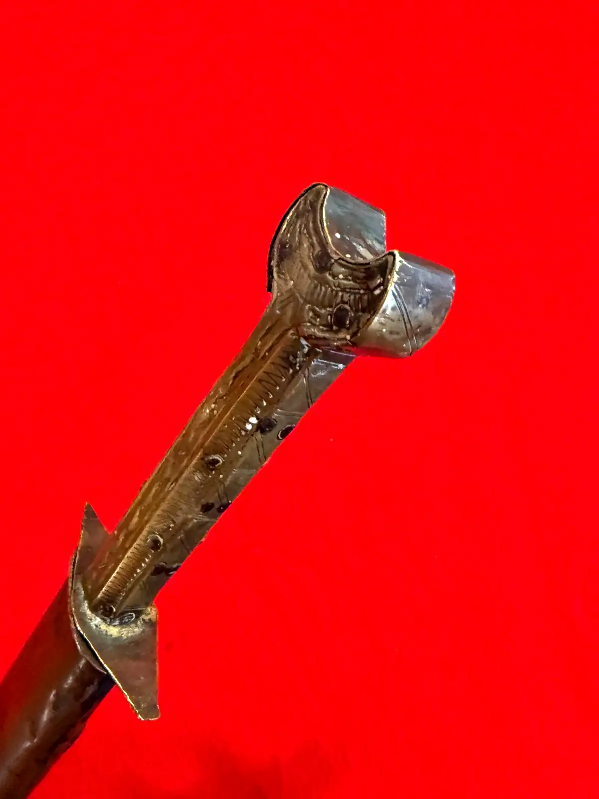Original North African 19th Century Brass Dirk Dagger - View 10