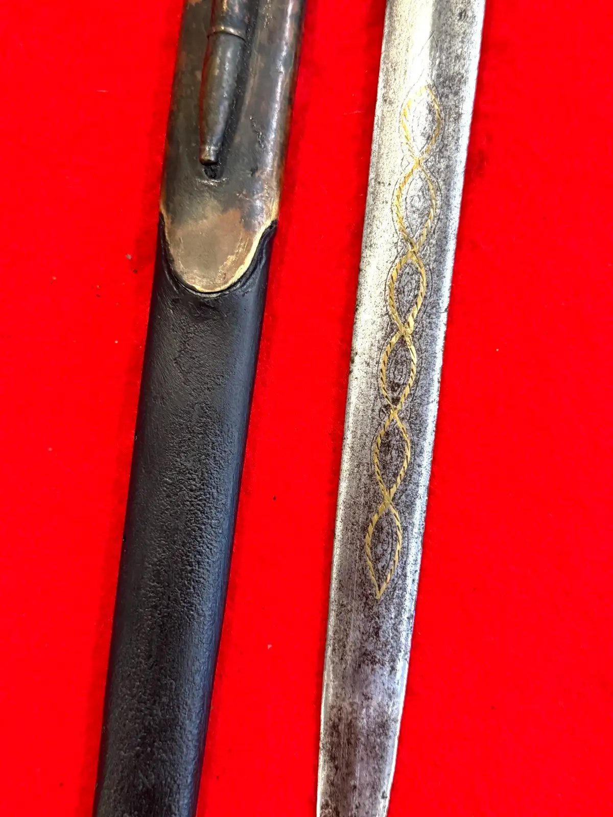 Original North African 19th Century Brass Dirk Dagger - View 4