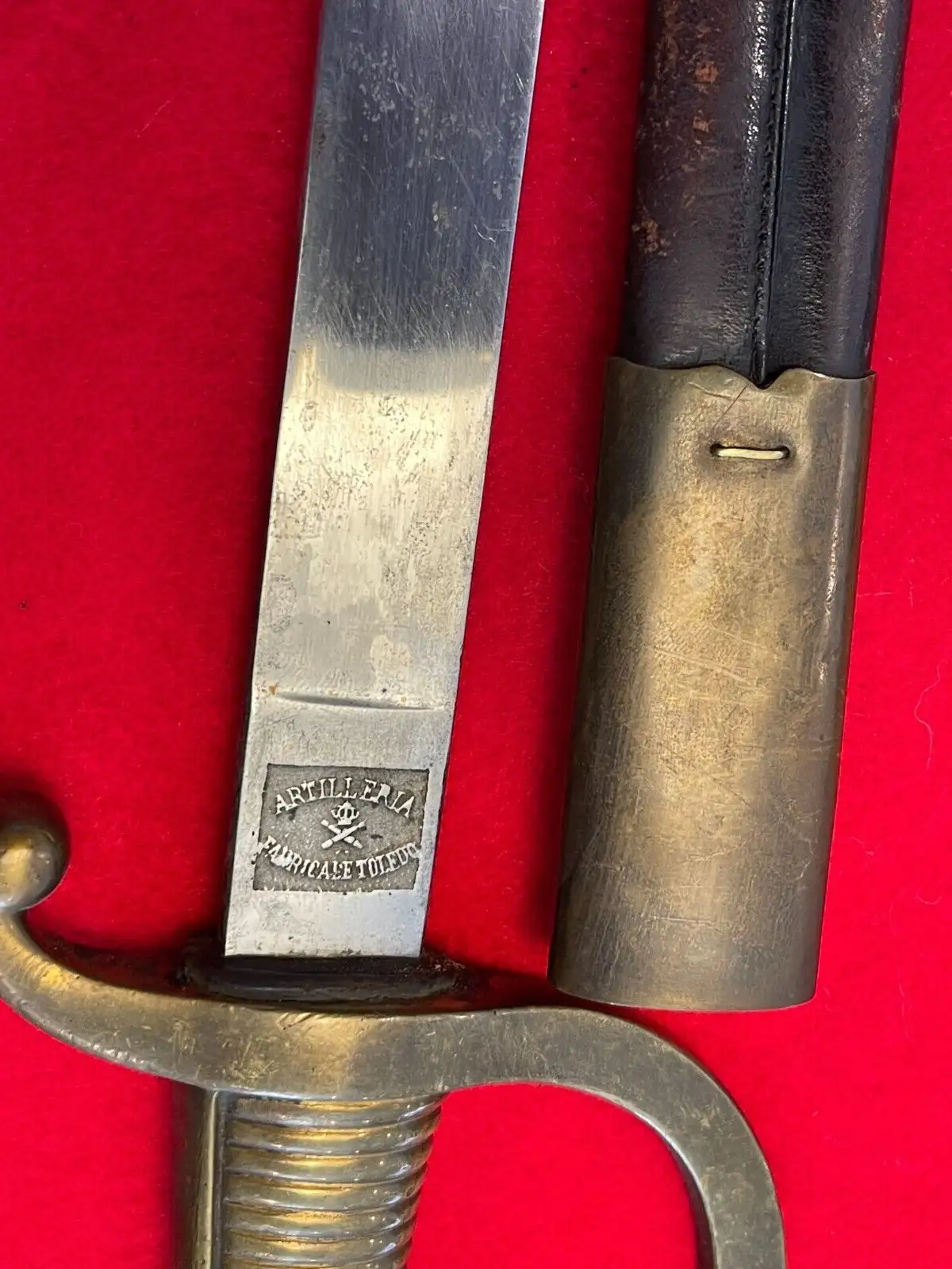 Original Spanish Toledo Artillery Saber with Scabbard - View 8