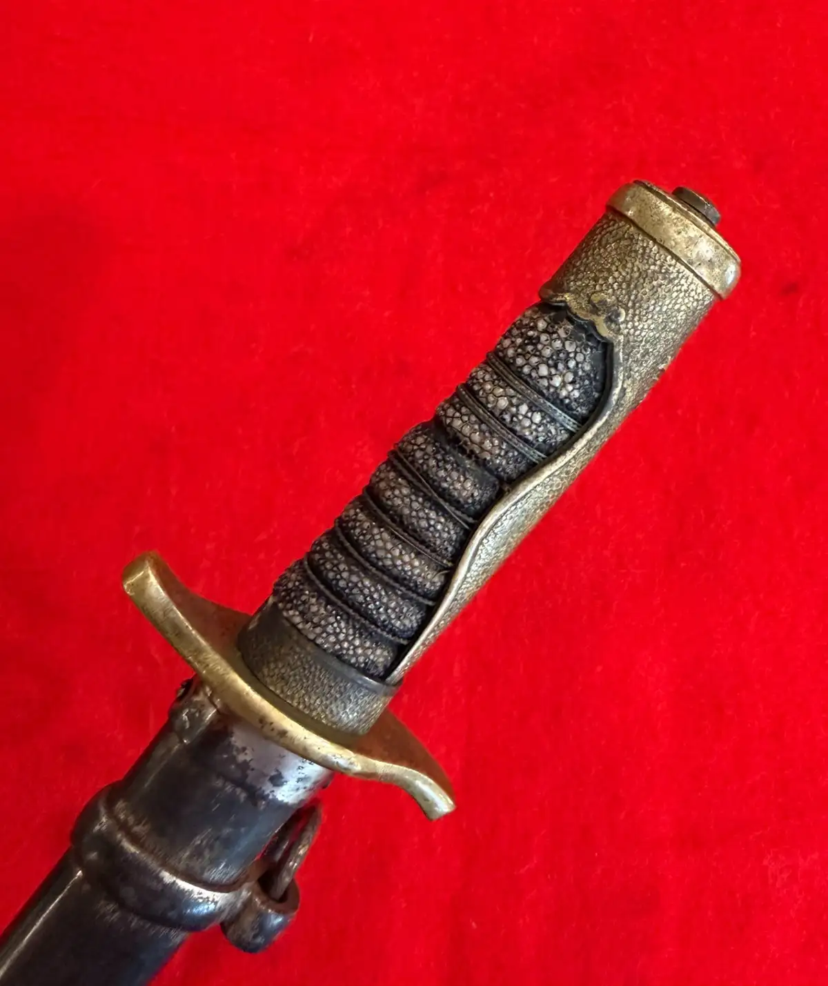 Original Japanese WW2 Prison Officer Dirk with Scabbard - View 12