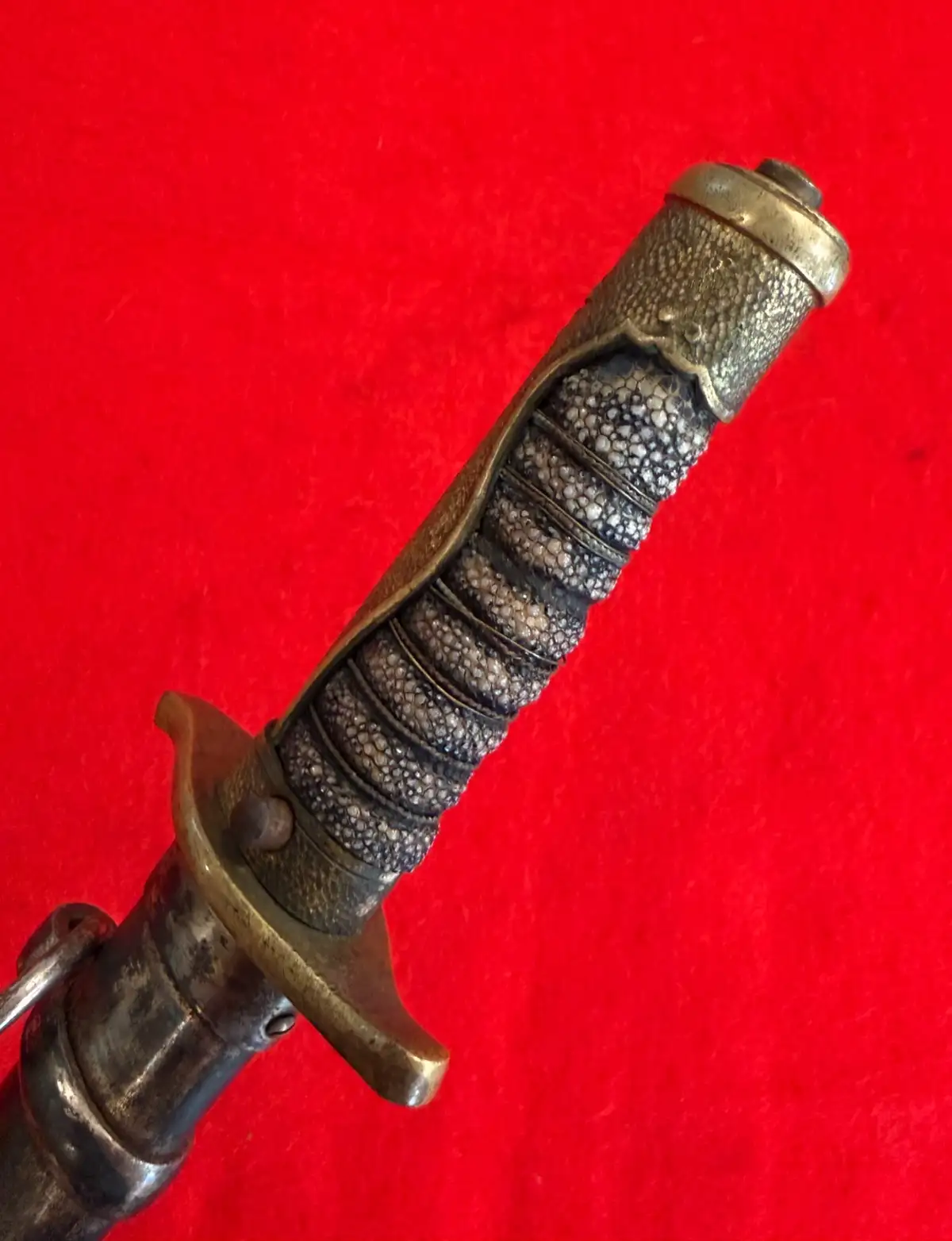 Original Japanese WW2 Prison Officer Dirk with Scabbard - View 13