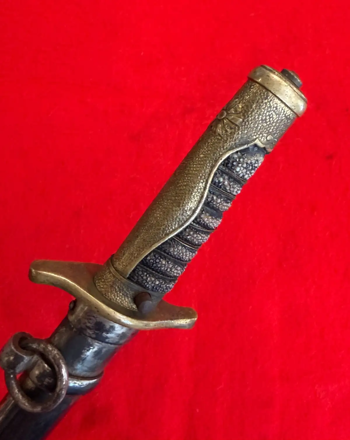 Original Japanese WW2 Prison Officer Dirk with Scabbard - View 14