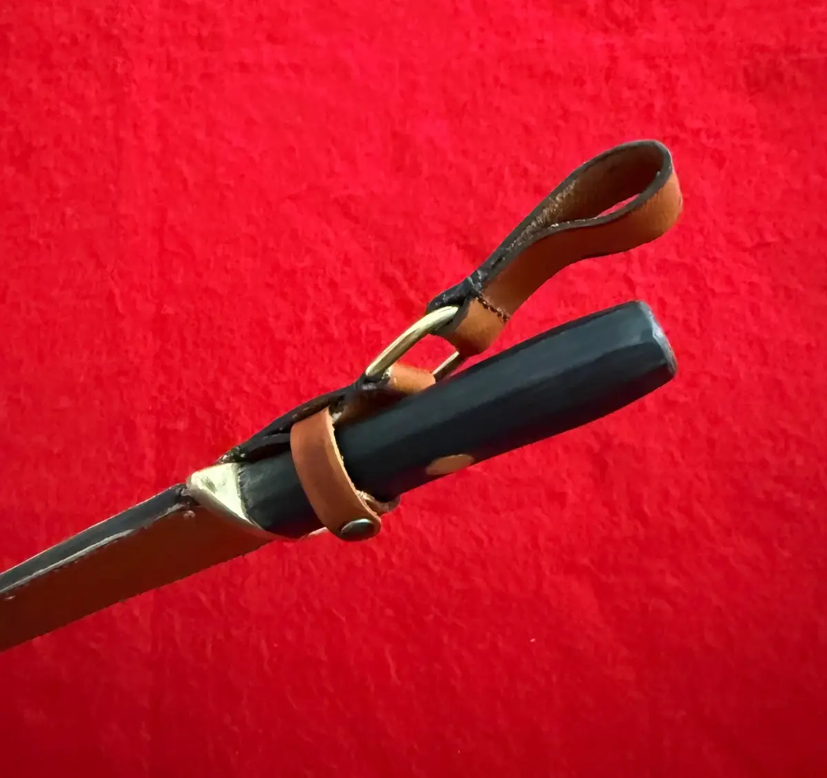 Vintage Bowie Knife Full Tang Brass Guard Wood Handle - 5