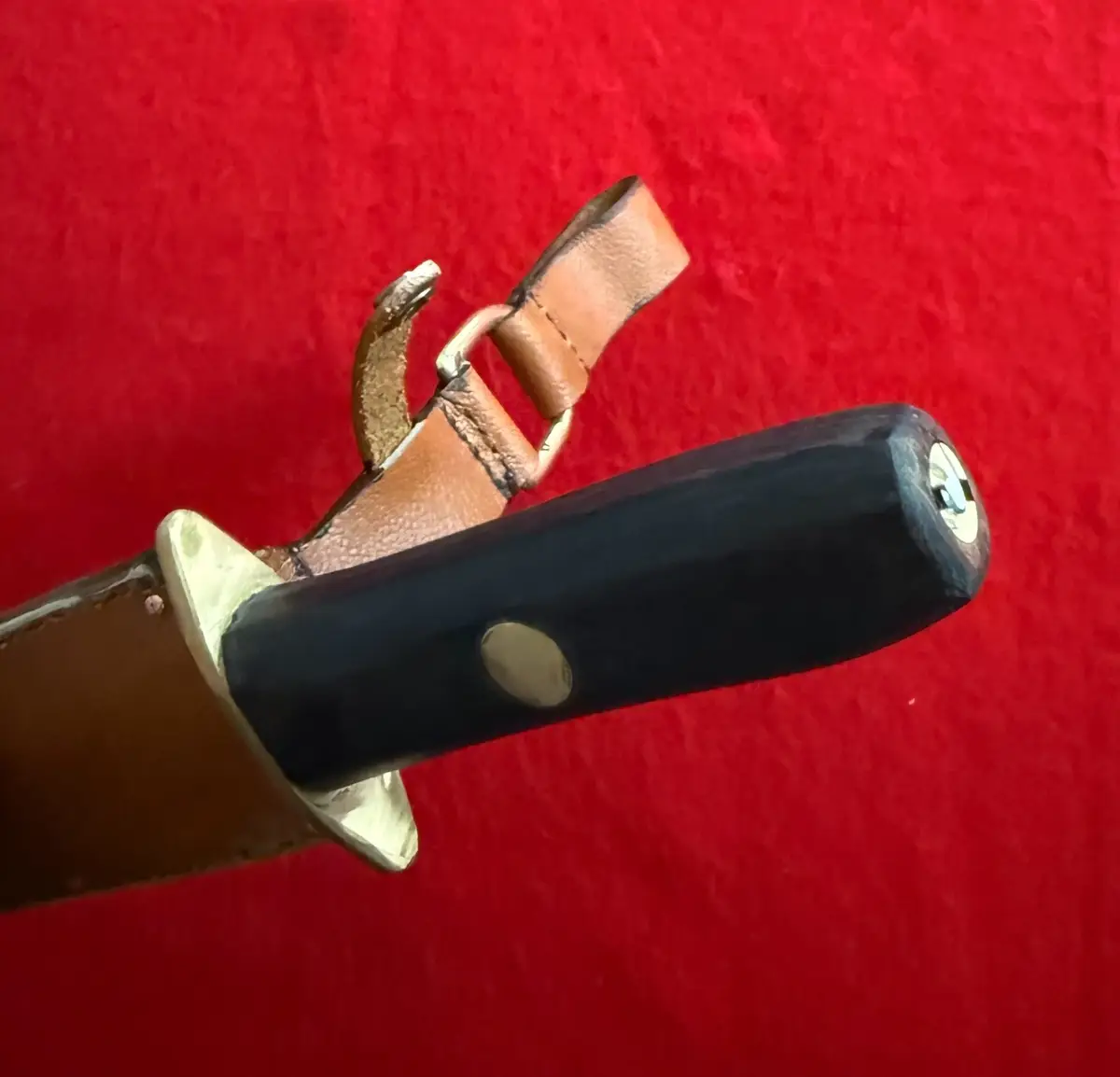 Vintage Bowie Knife Full Tang Brass Guard Wood Handle - 7