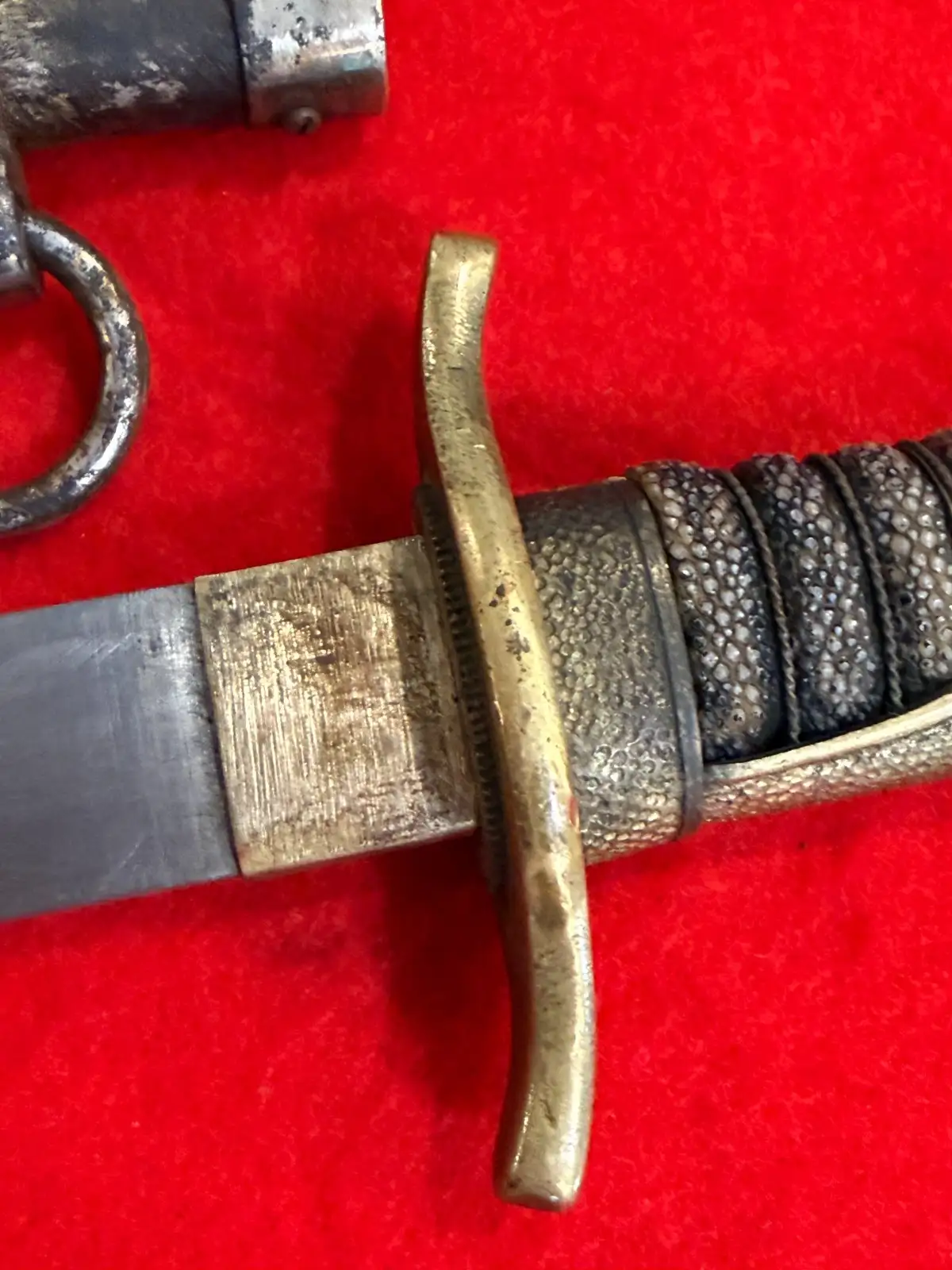 Original Japanese WW2 Prison Officer Dirk with Scabbard - View 8