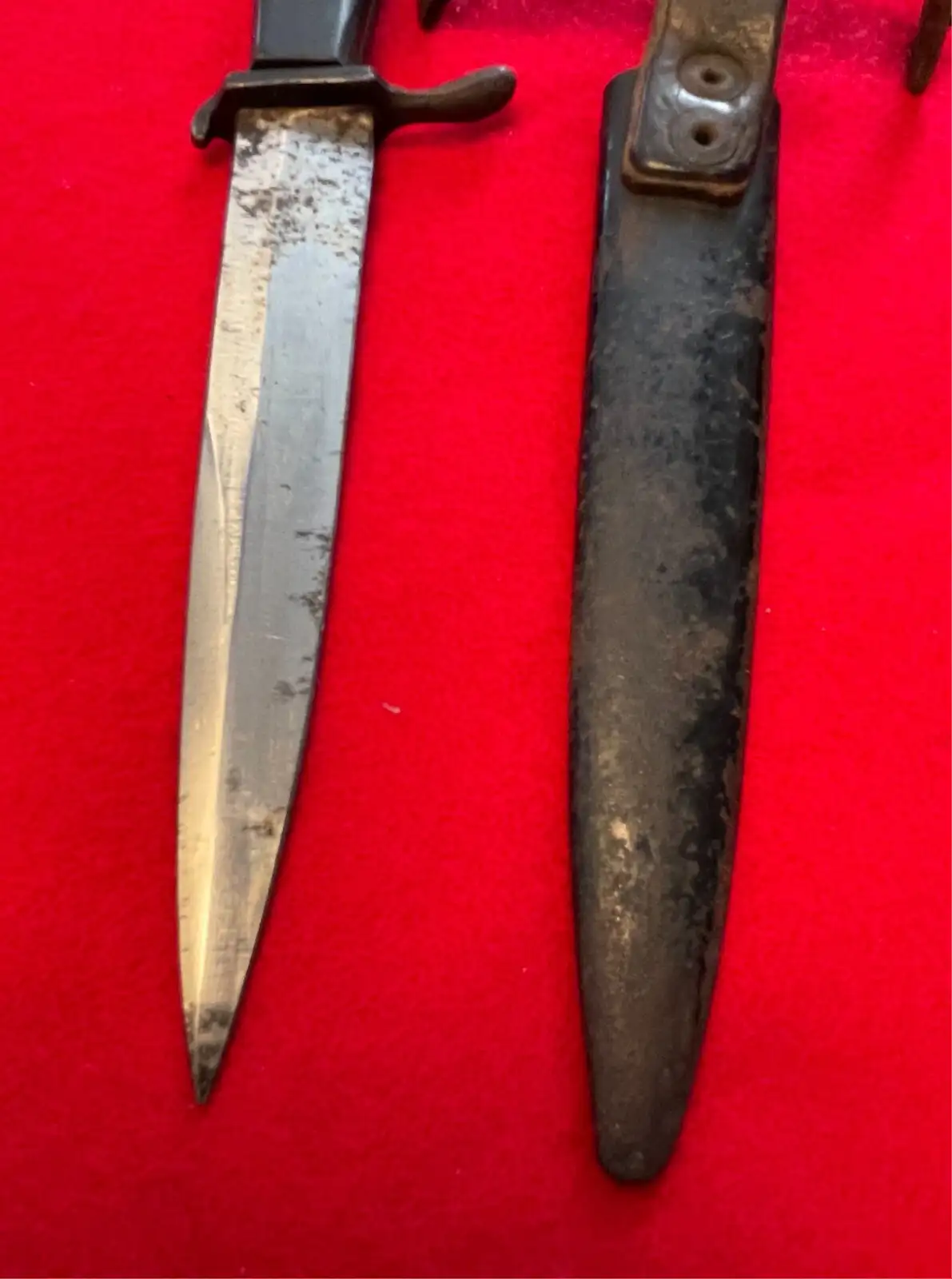 Original German WW1 Trench Boot Knife with Scabbard - View 5