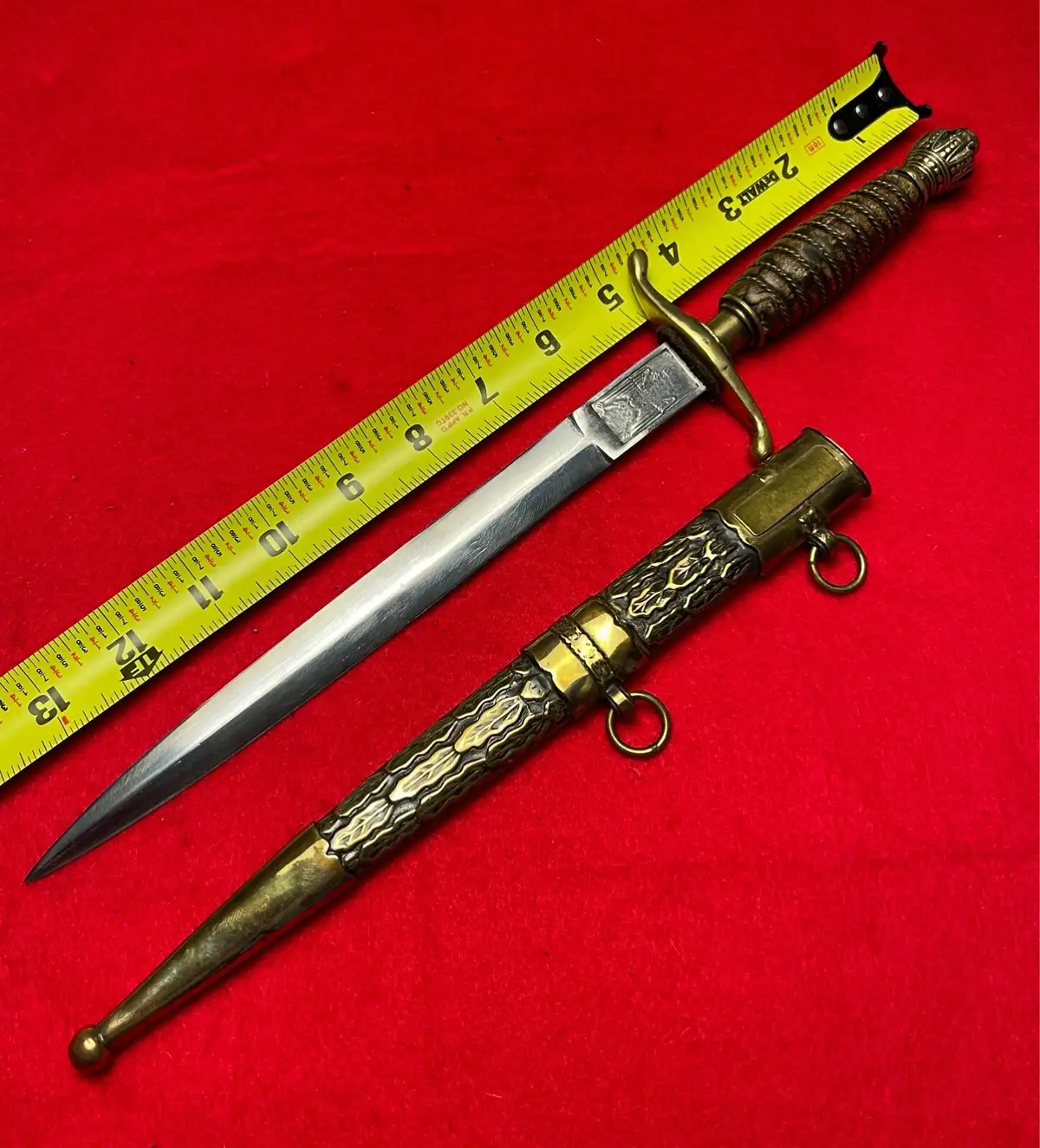 Original Yugoslav WW2 Army Officer Dagger with Scabbard alternate view