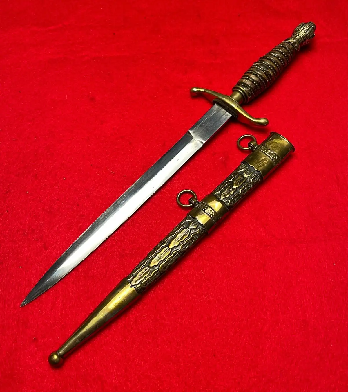Original Yugoslav WW2 Army Officer Dagger with Scabbard - View 3