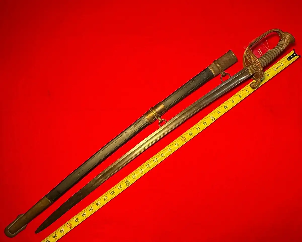 Original French M1828 Staff Officer Sword with Scabbard - View 3