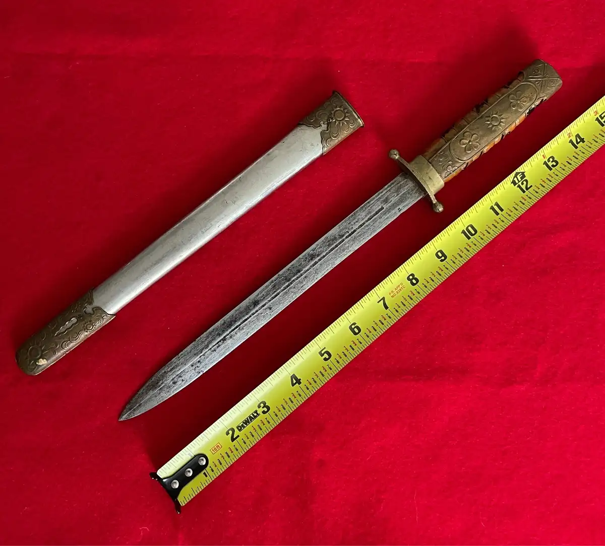 Original Chinese 1930s Nationalist Officer Dagger alternate view